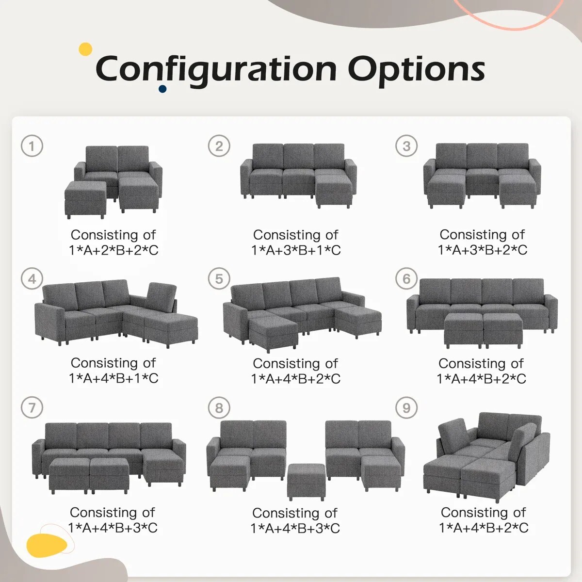 U-HOMY WJ-192DG-HM Sofas-Loveseats - View #7