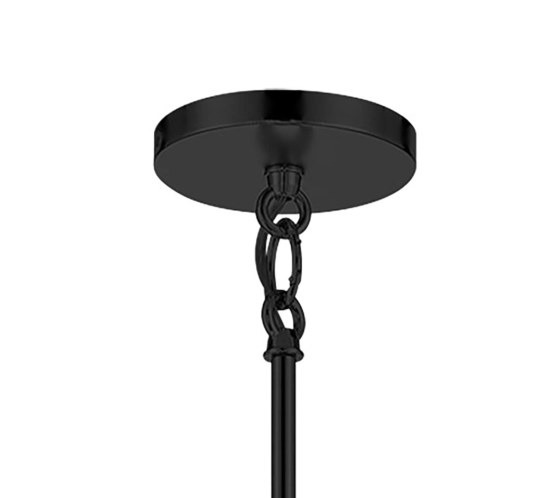 Coal Black Glass Drum Pendant Light with White Linen Shade