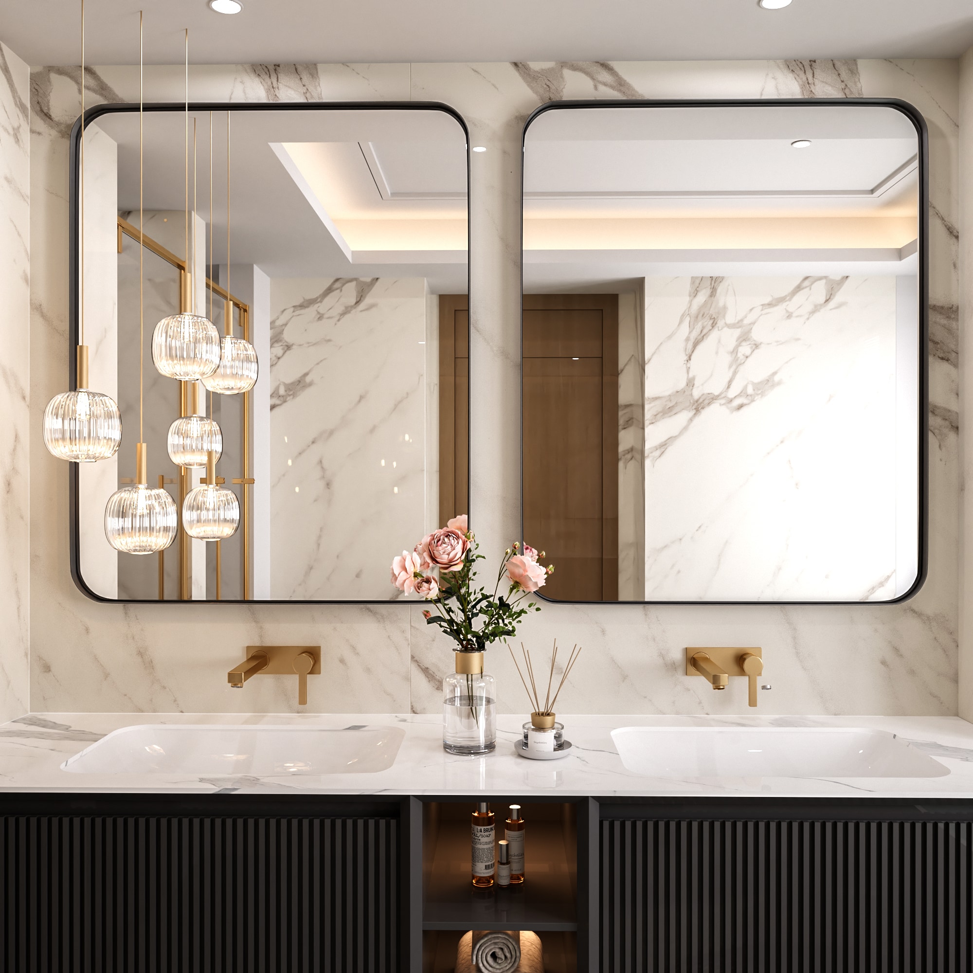 LOVMOR Y-TM4032-B Framed-Bath-Mirrors - View #2