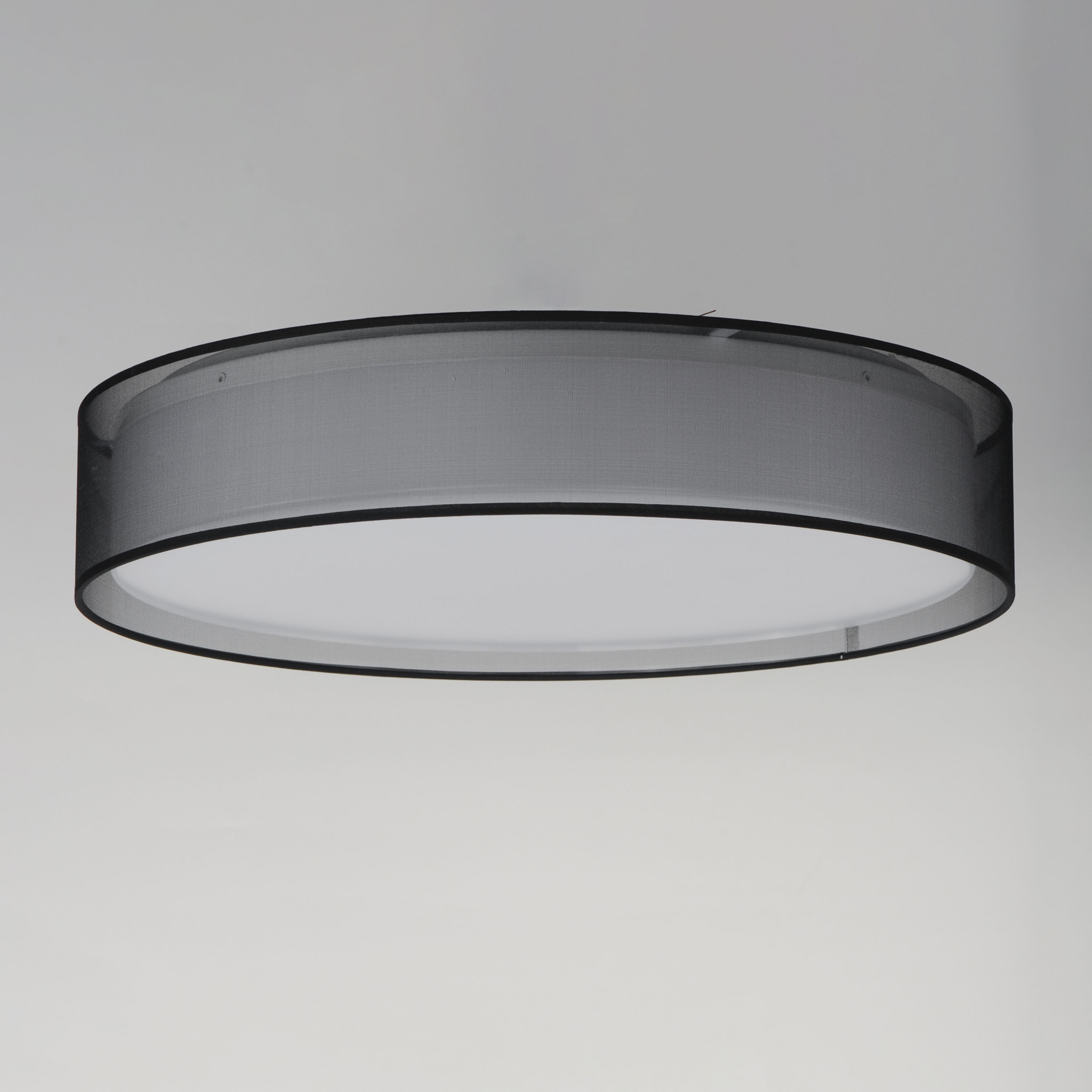 Black Organza LED Drum Flush Mount Ceiling Light