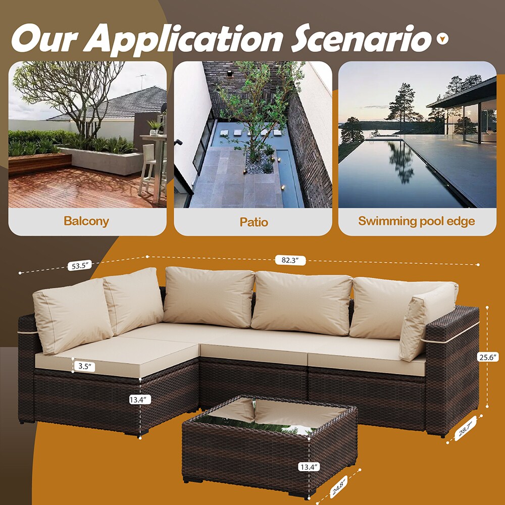 UPHA TBSF-AB-BEIGE Patio-Conversation-Sets - View #5