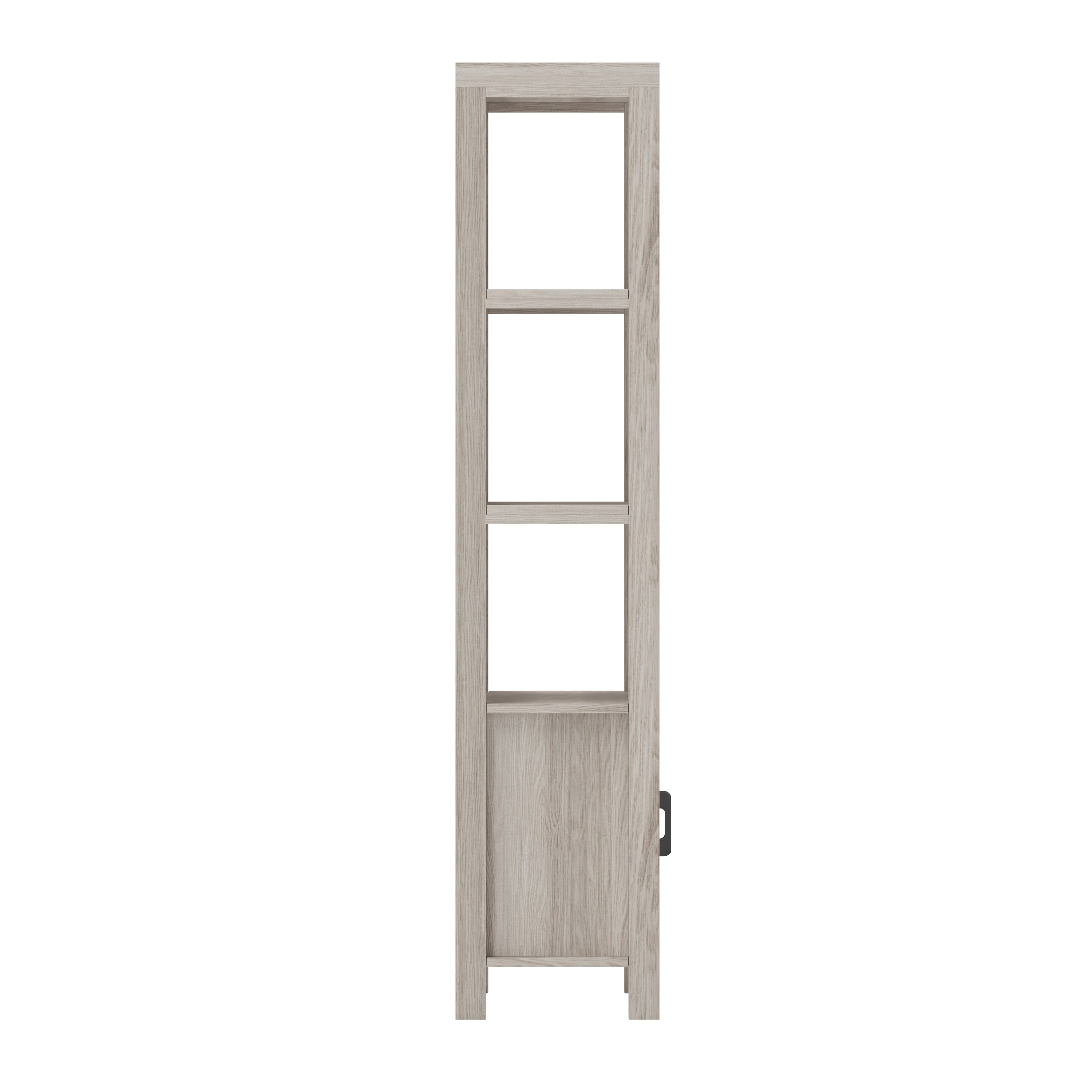 Martha Stewart 68" Gray Wood Shaker Bookcase with Storage Cabinet