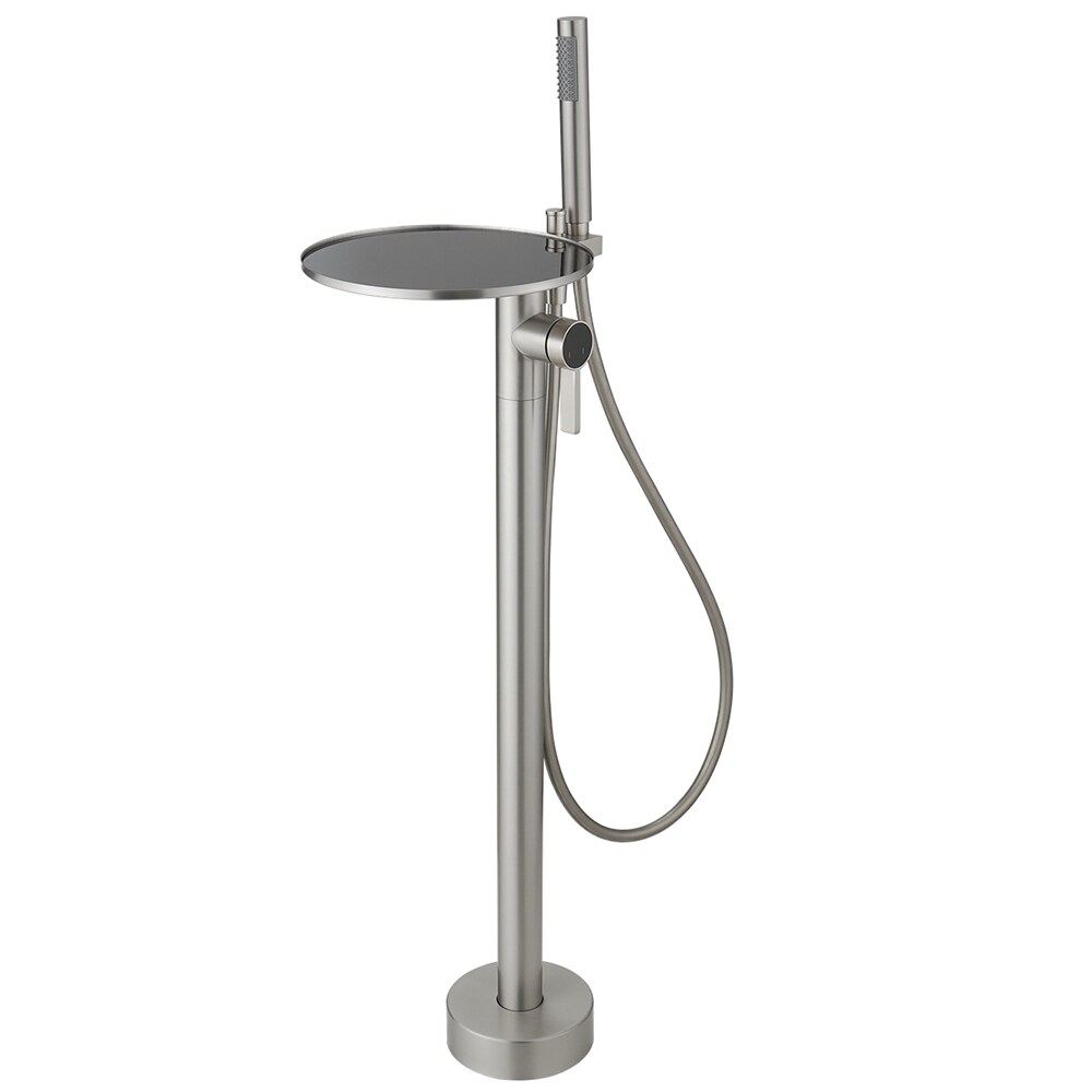 BWE A-94077-ORB A-94077 Kitchen Faucet Brushed Nickel 1-handle Deck-mount Roman Low-arc Bathtub Faucet with Hand Shower ( Valve Included )
