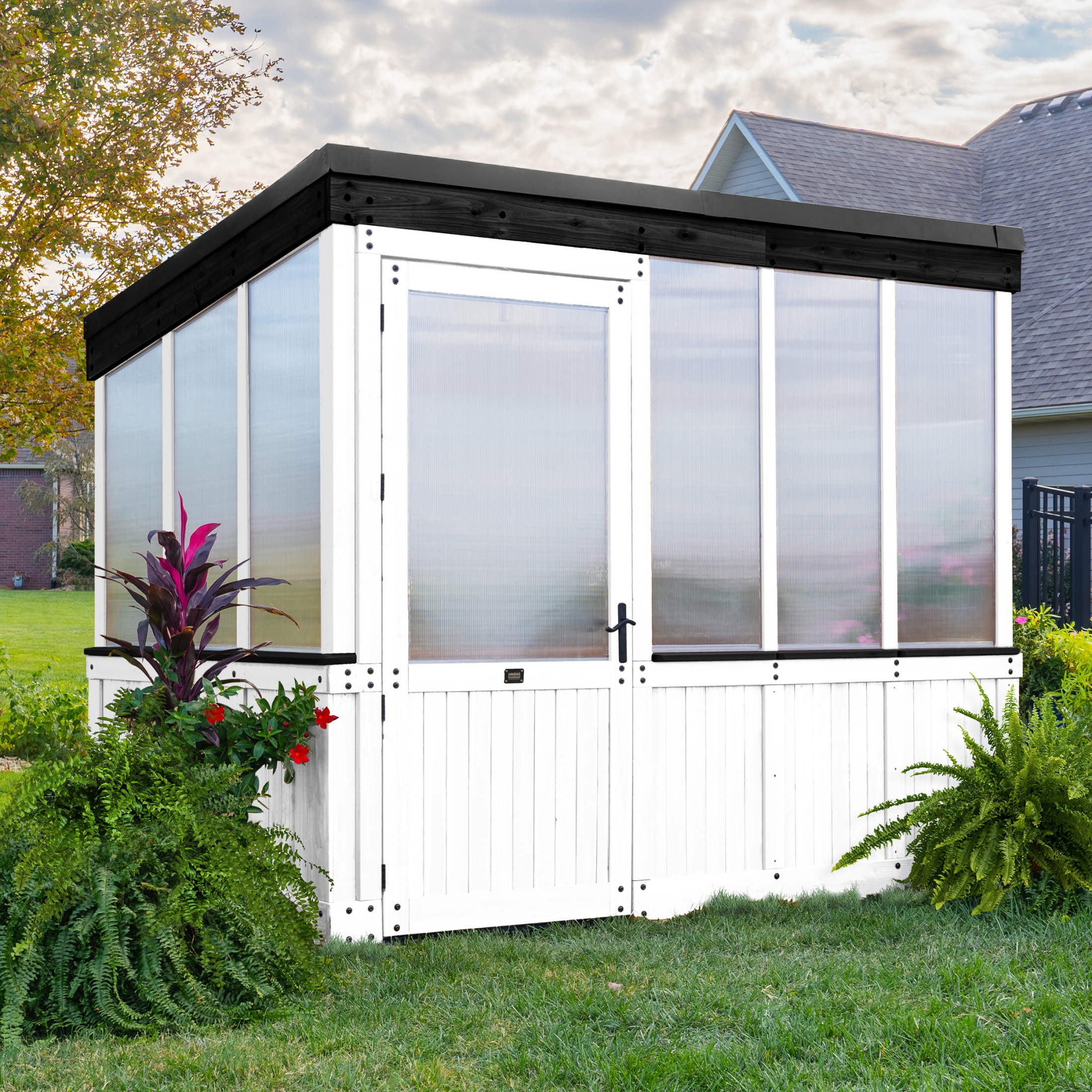 Backyard Discovery 2304178COM White Willow 9-ft L x 6-ft W x 7.84-ft H White Greenhouse Kit