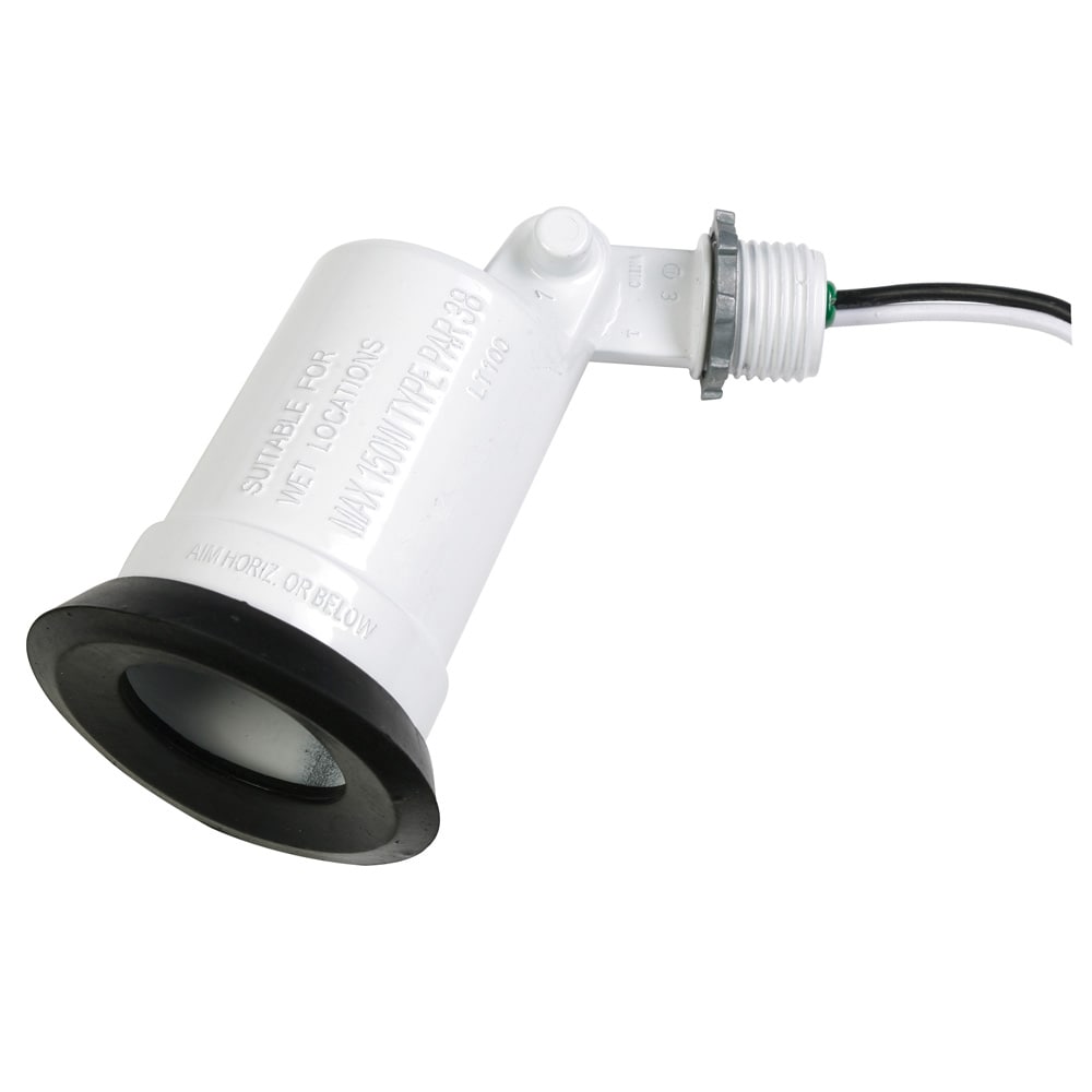 Hubbell LT100WH 150-Watt EQ Fluorescent White 1-Head Switch-Controlled Flood Light