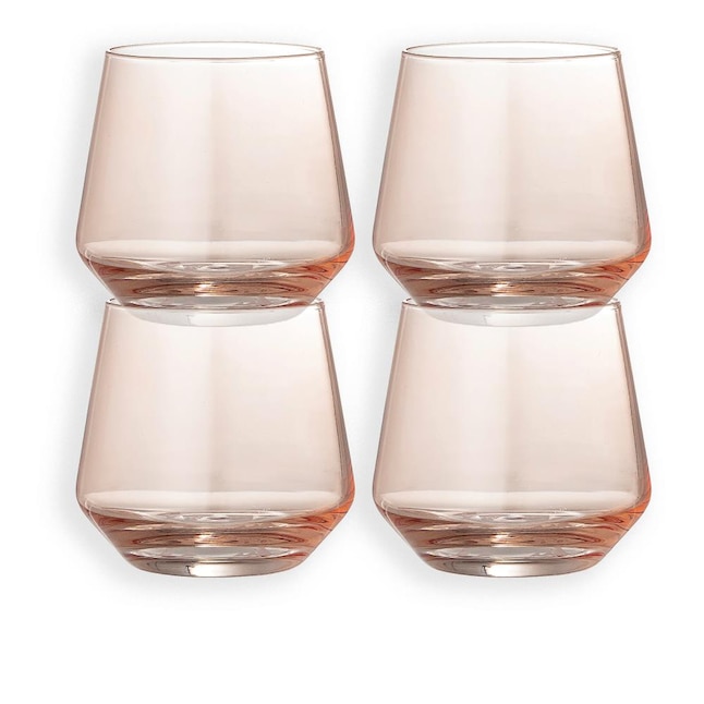 STORIED home 12-fl oz Glass Blush Drinkware Set of: 4 in the Drinkware  department at