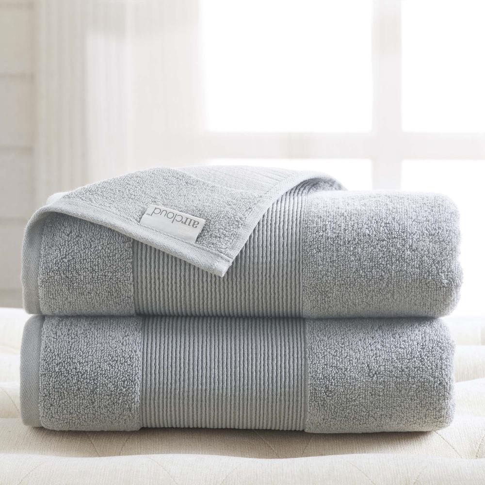 Amrapur Overseas 4-Piece Gray Cotton Quick Dry Bath Towel Set (4pk