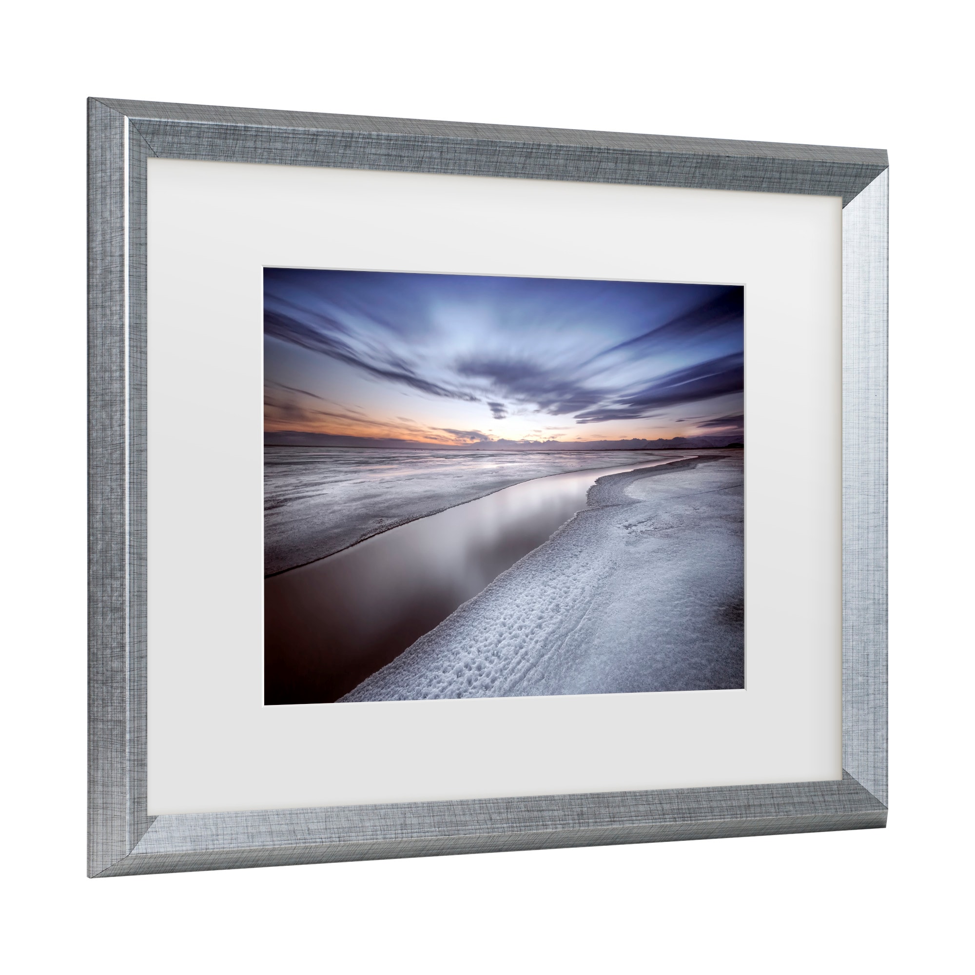 Silver Framed Coastal Canvas Print for Nursery, 11x14