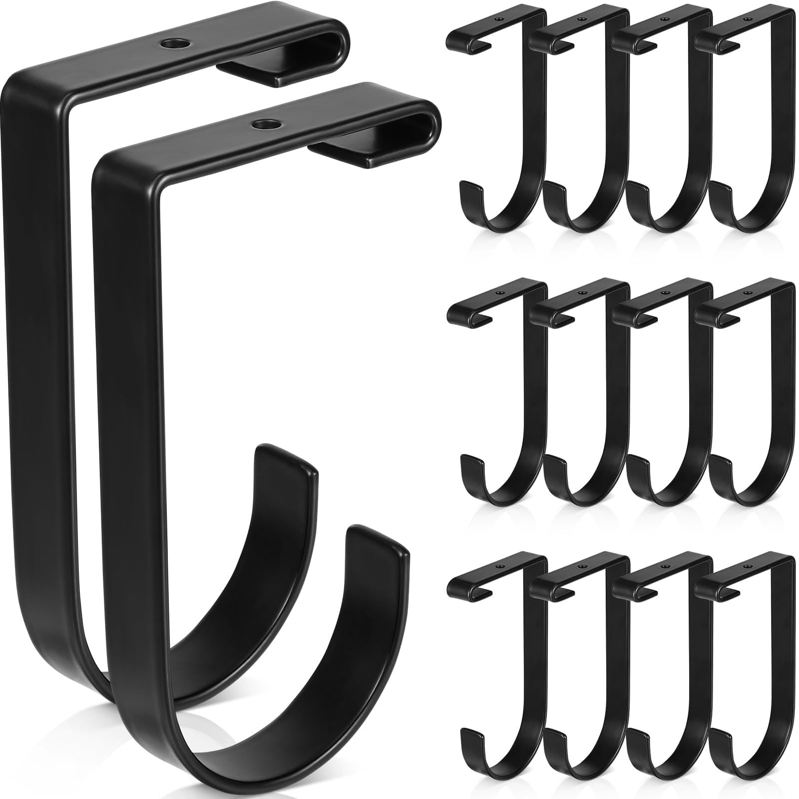 Phyfalip  12 Pack Garage Ceiling Hooks 6.14 in x 3.27 in x 0.79 in Iron Overhead Storage Rack Hooks with Screws for Bike Lawn Chair Tool Hanging