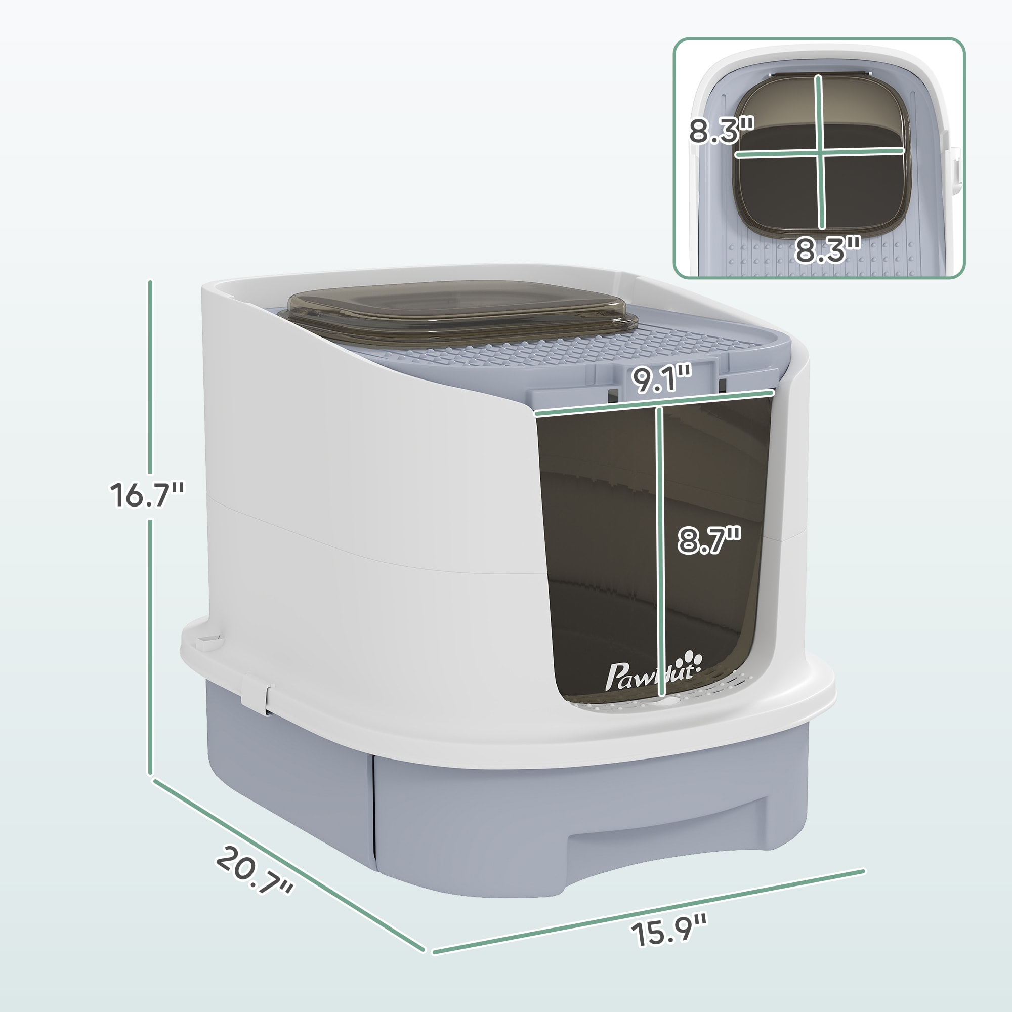 PawHut D31-102V00GY Cat-Litter-Box - View #3