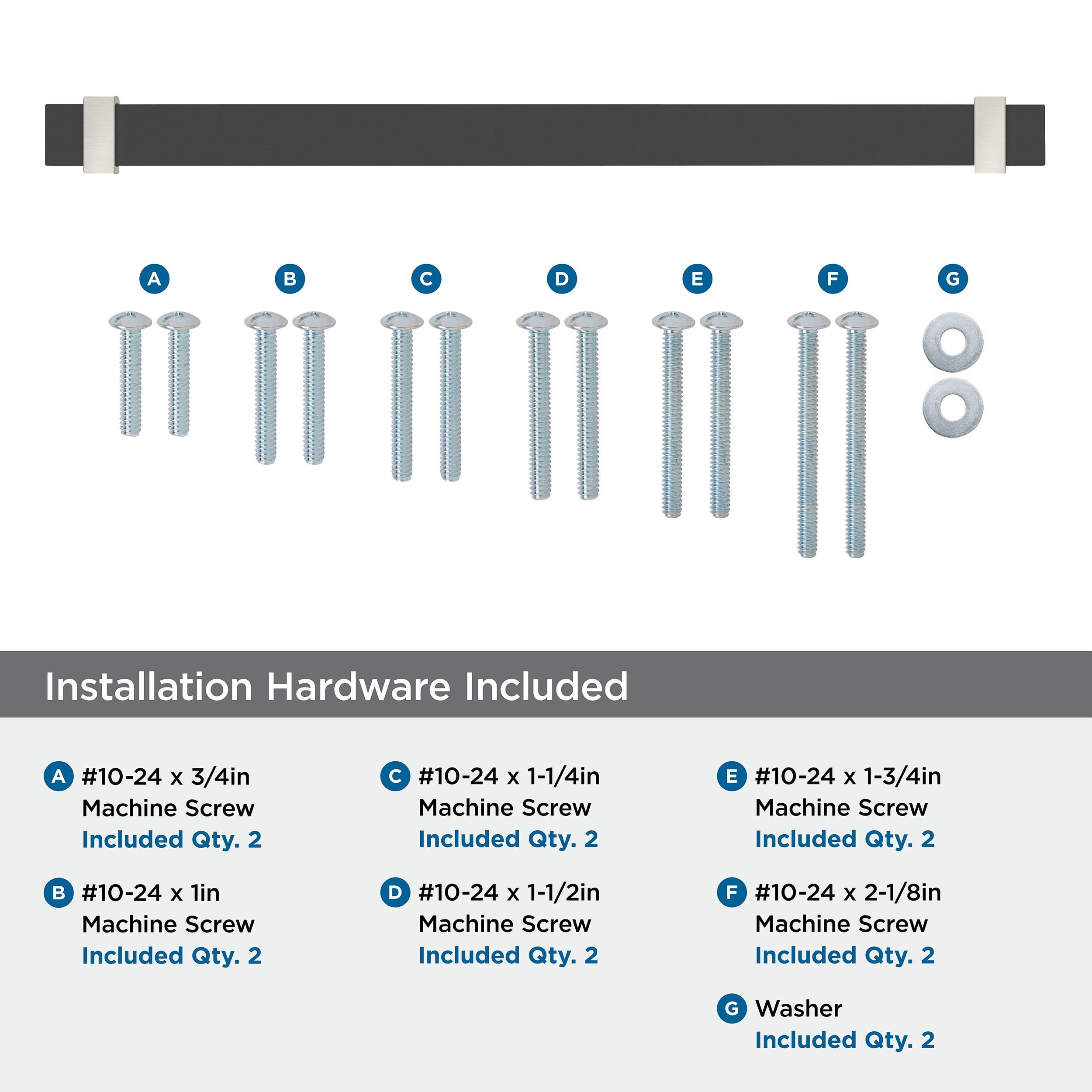12-inch Brushed Matte Black and Satin Nickel Appliance Pull