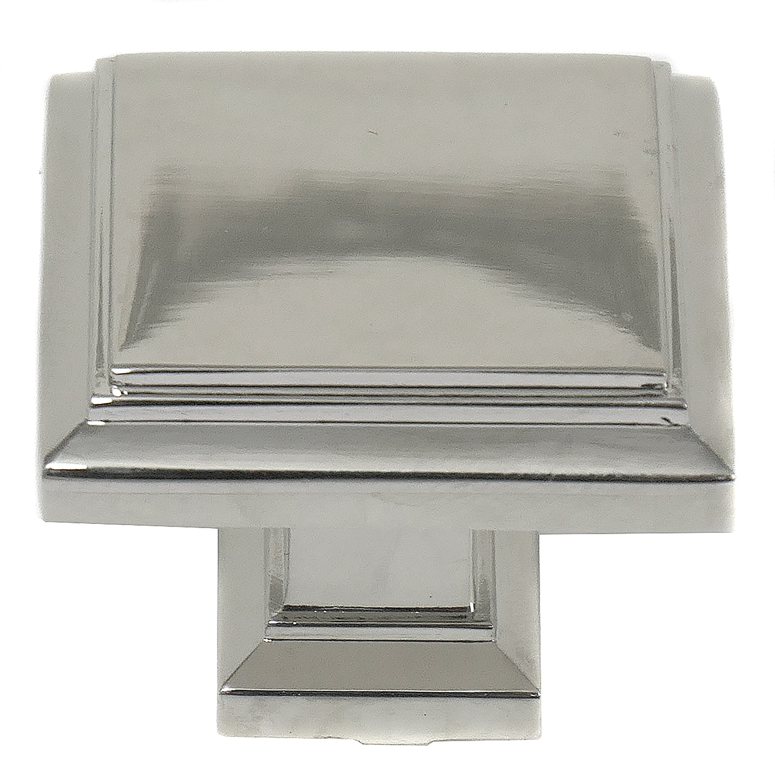 MNG Hardware 19014 Beacon Hill 1-1/4-in Polished Nickel Square Contemporary Cabinet Knob