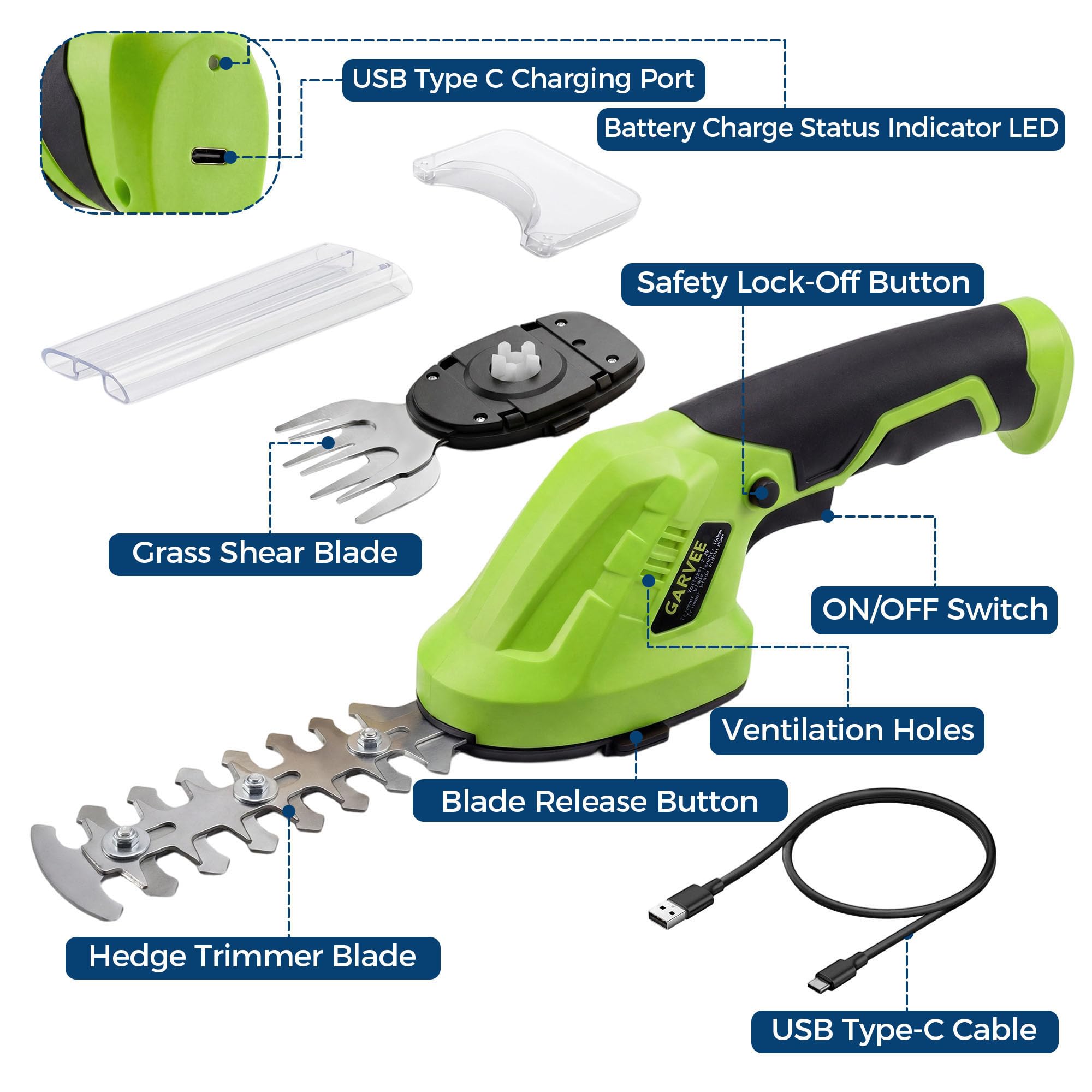 Garvee YXY-LO-PHO-104GNAQF Cordless-Hedge-Trimmers - View #4
