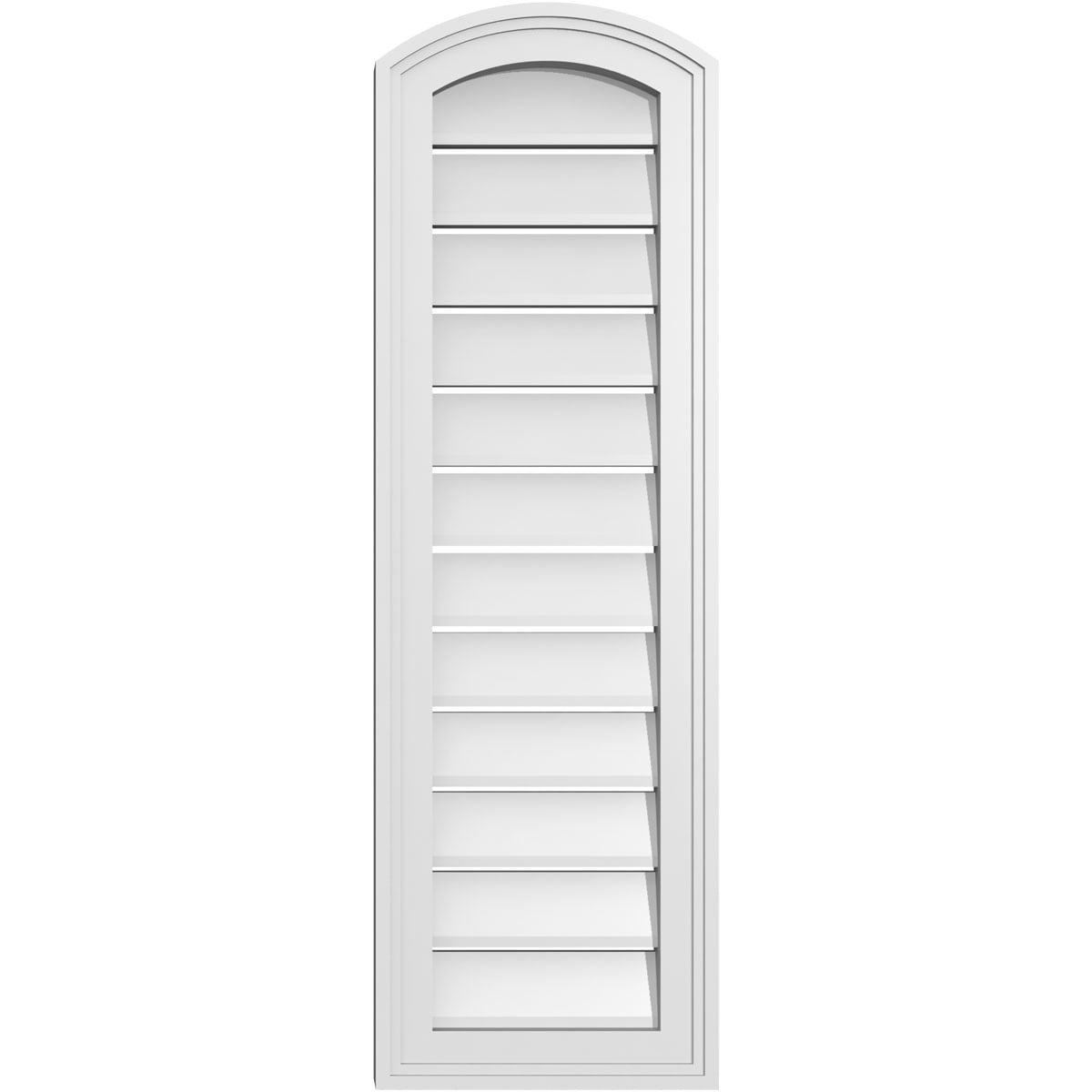 Ekena Millwork GVPAR12X3802SF 12-Inches x 38-Inches Off-white Round top PVC Gable Louver Vent