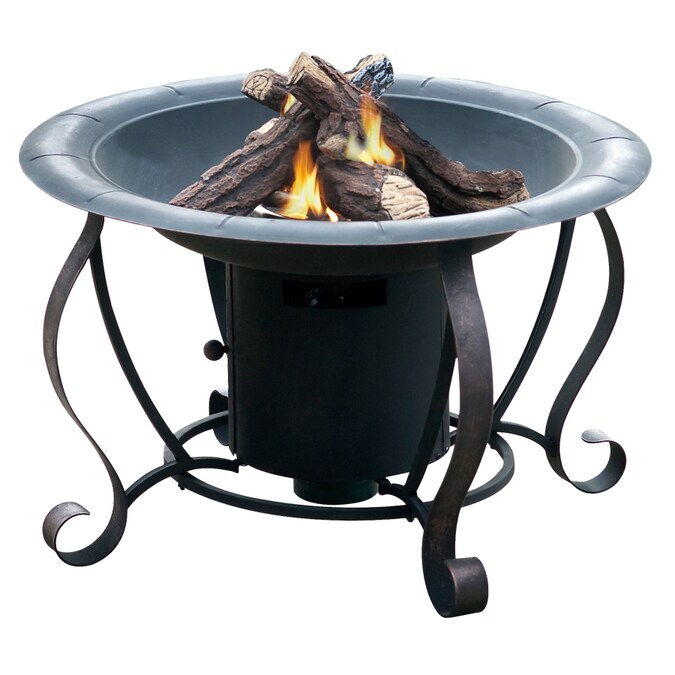 Bond 27.95-in W 20000-BTU Black Steel Propane Gas Fire Pit in the Gas Fire  Pits department at Lowes.com