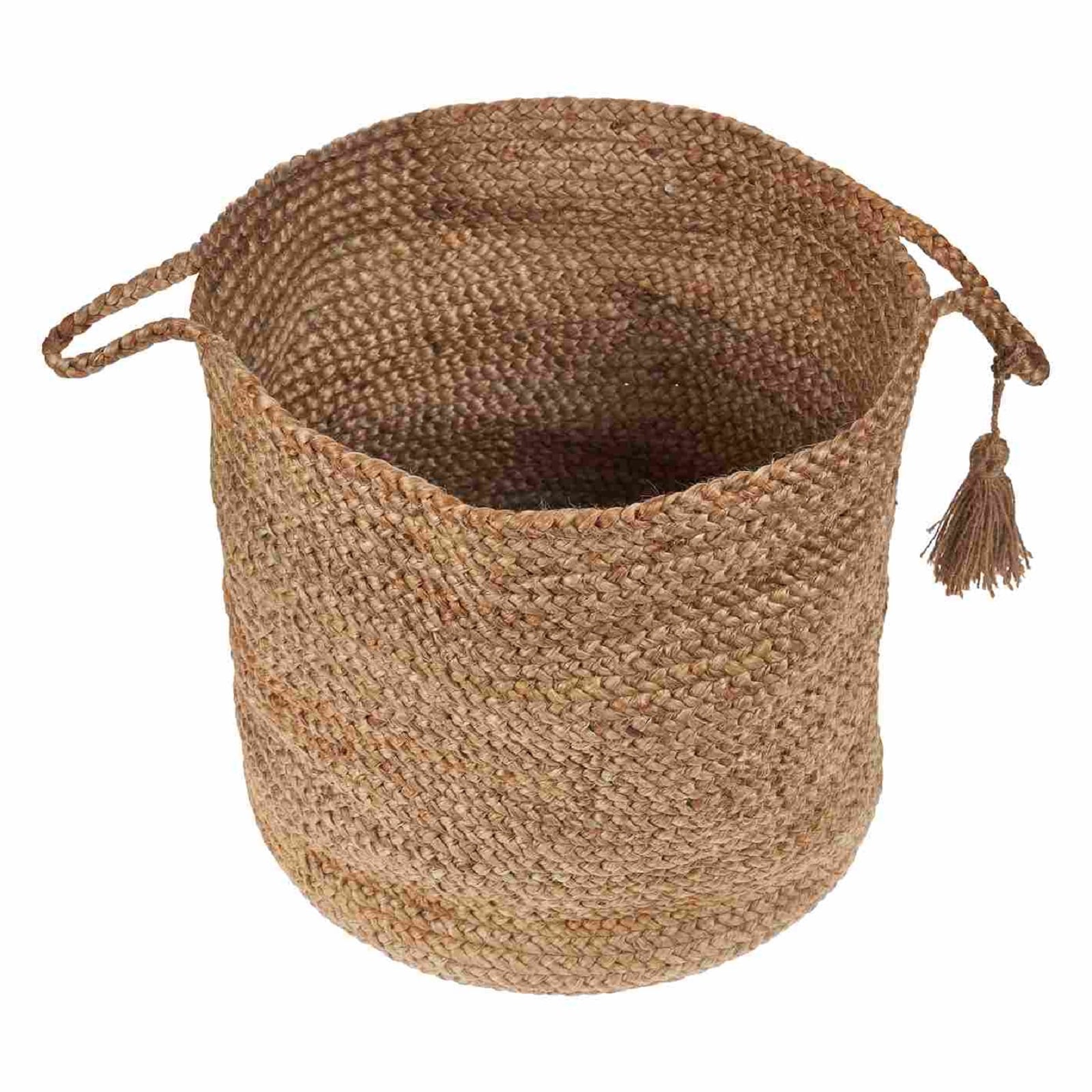 Montego 17" Natural Jute Handmade Decorative Storage Basket