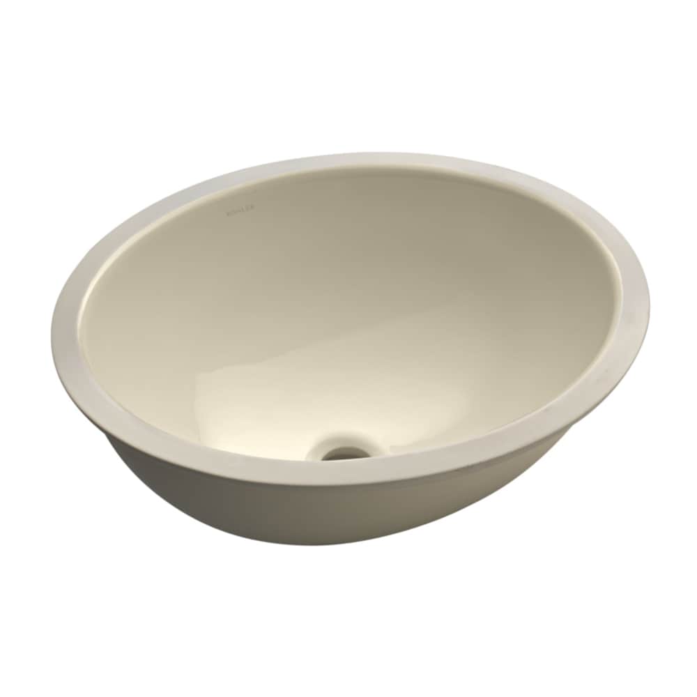 KOHLER 2205-47 Caxton Vitreous china Undermount Oval Almond Bathroom Sink ( 19.25-Inches x 16.125-Inches )