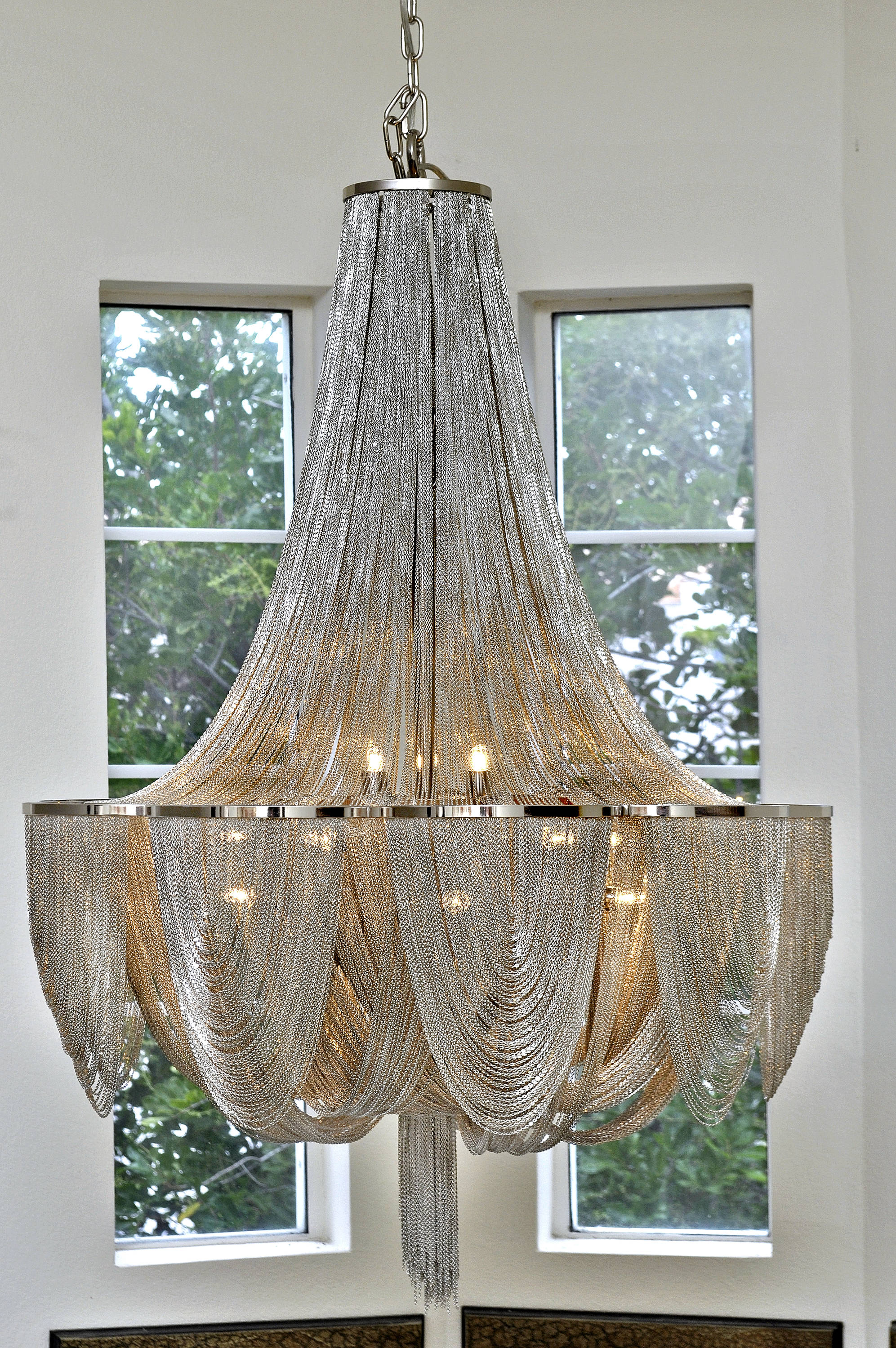 Chantilly Polished Nickel 6-Light Metal Chandelier