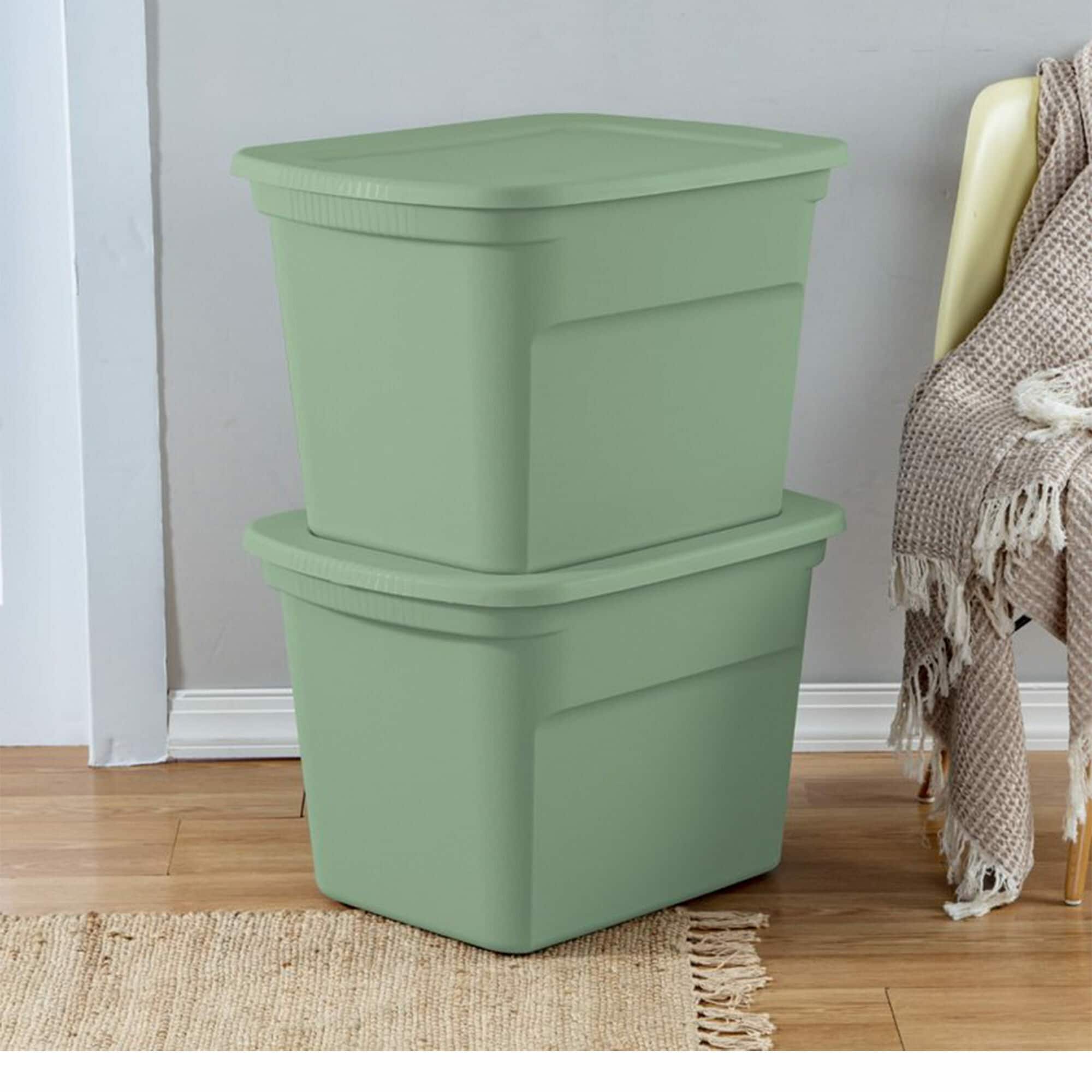 Sterilite 56 Quart Stackable Storage Container Tote, Crisp Green (24 Pack)