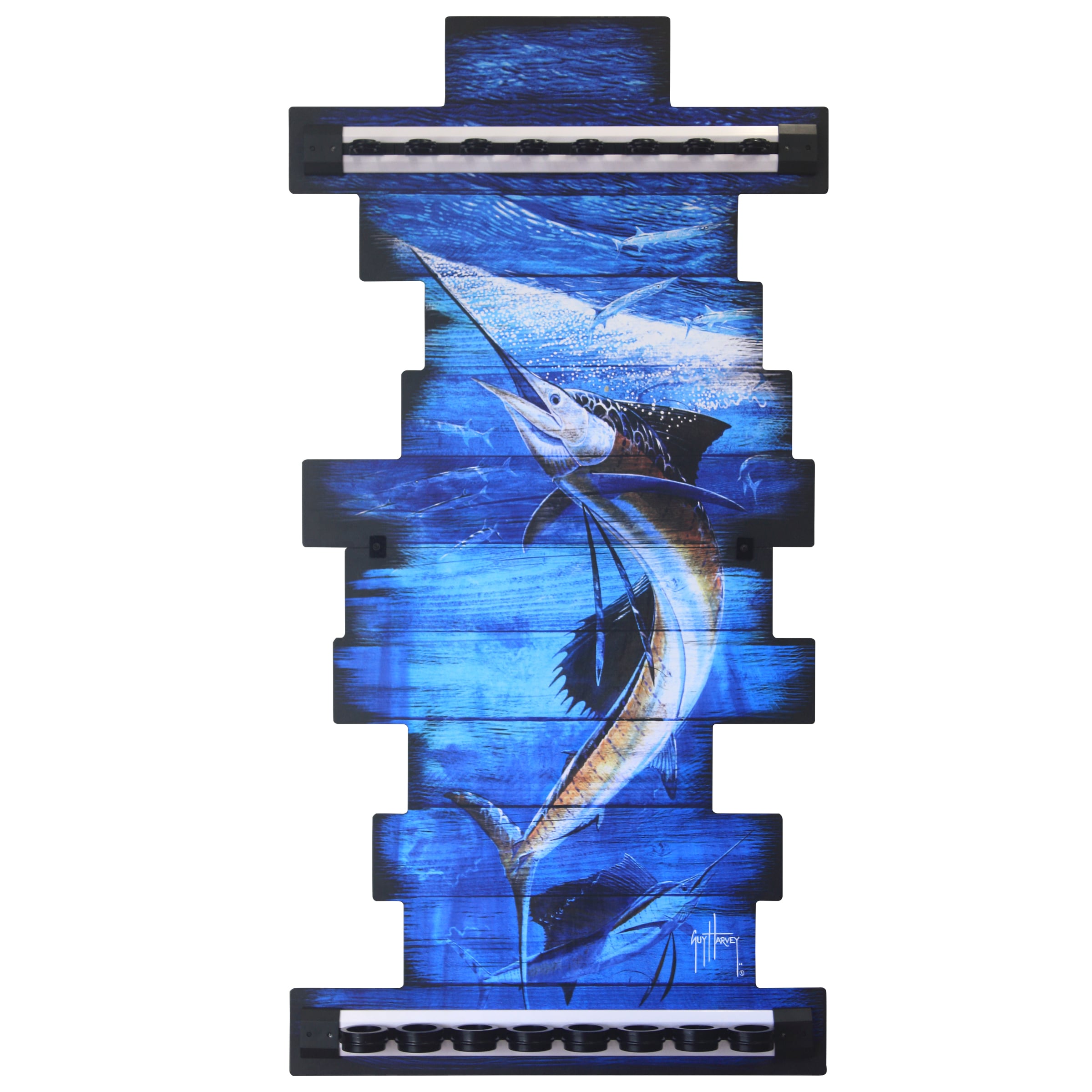 Guy Harvey 60-1001 Fishing Rod Wall Rack Fishing storage cabinet