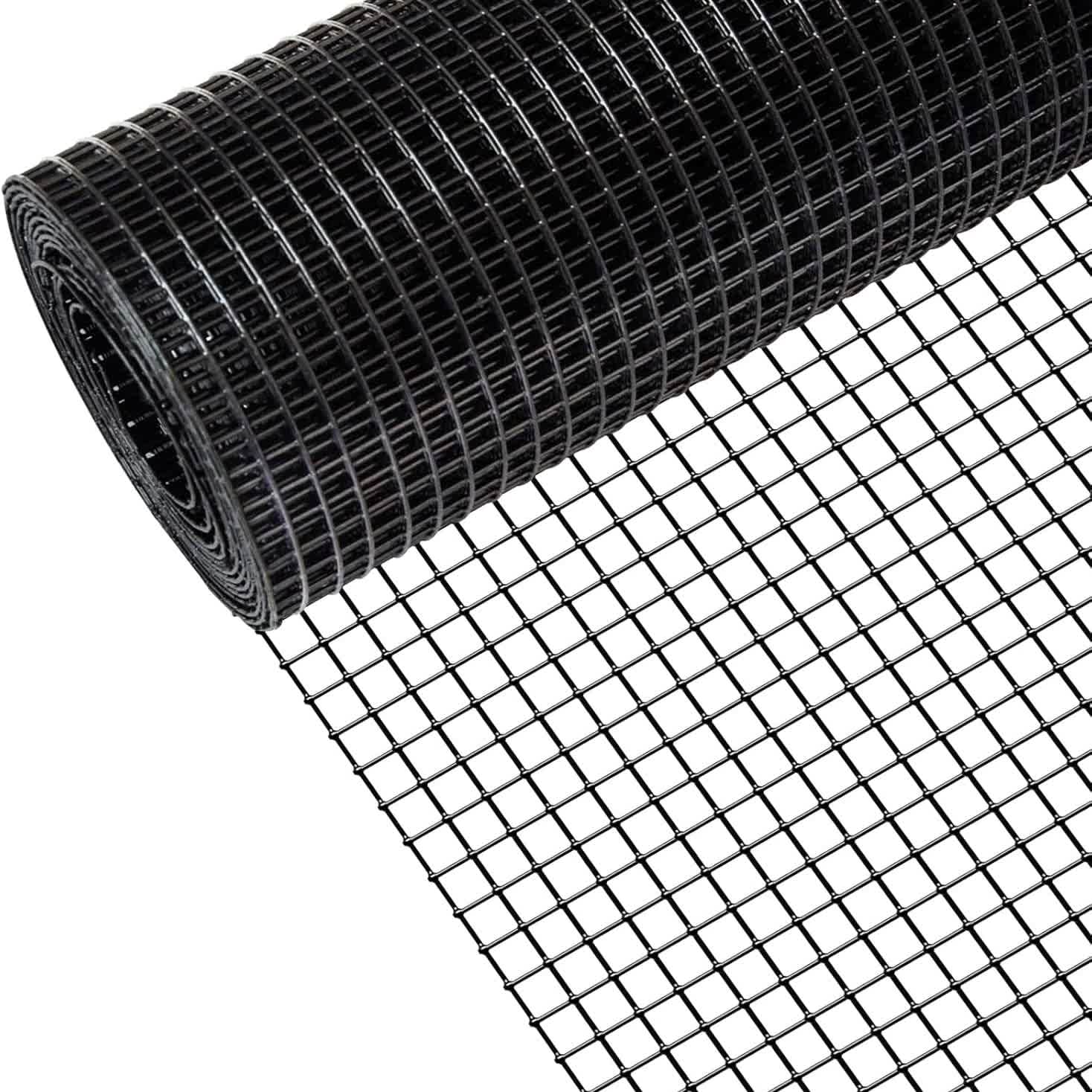 Zevemomo 36 inch x 100-ft 1/2inch Hardware Cloth Black Vinyl Coated Galvanized Welded Mesh Roll