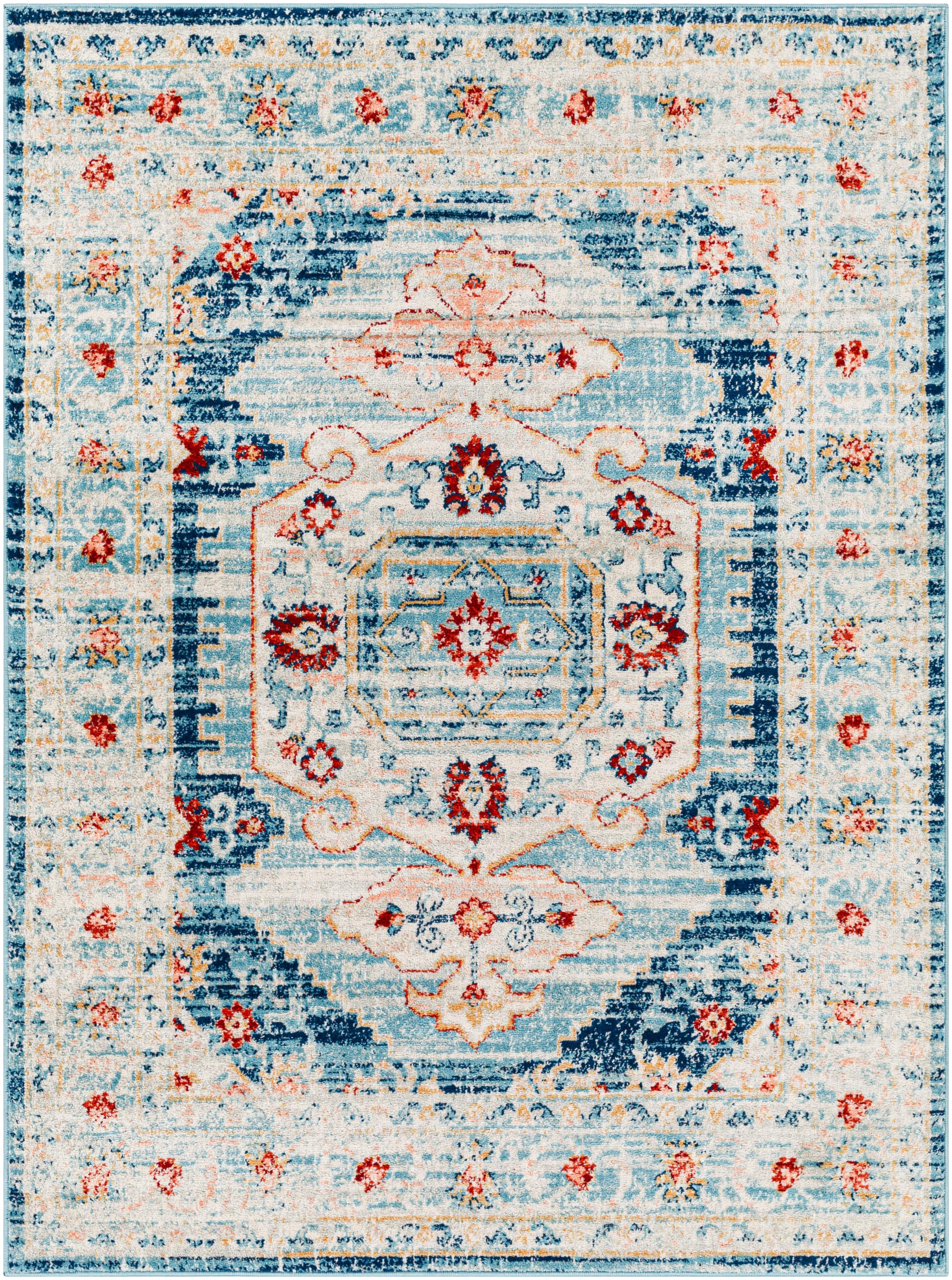 Artistic Weavers TVZ2312-537 Tevazu 5 X 7 Burnt Orange Indoor Tribal Oriental Area Rug