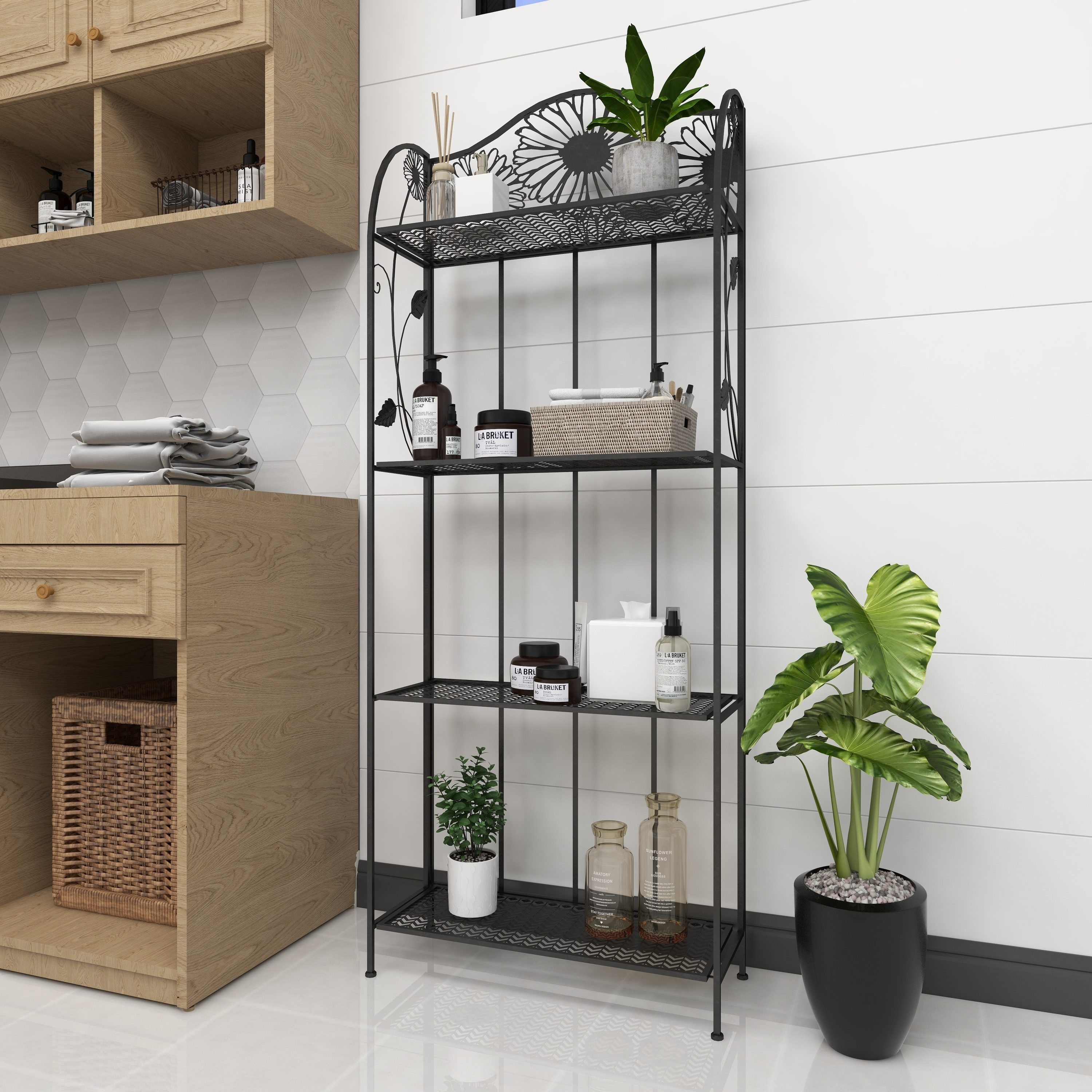 Grayson Lane Metal 4-Tier Decorative Shelving Unit (22-in W x 10-in D x ...