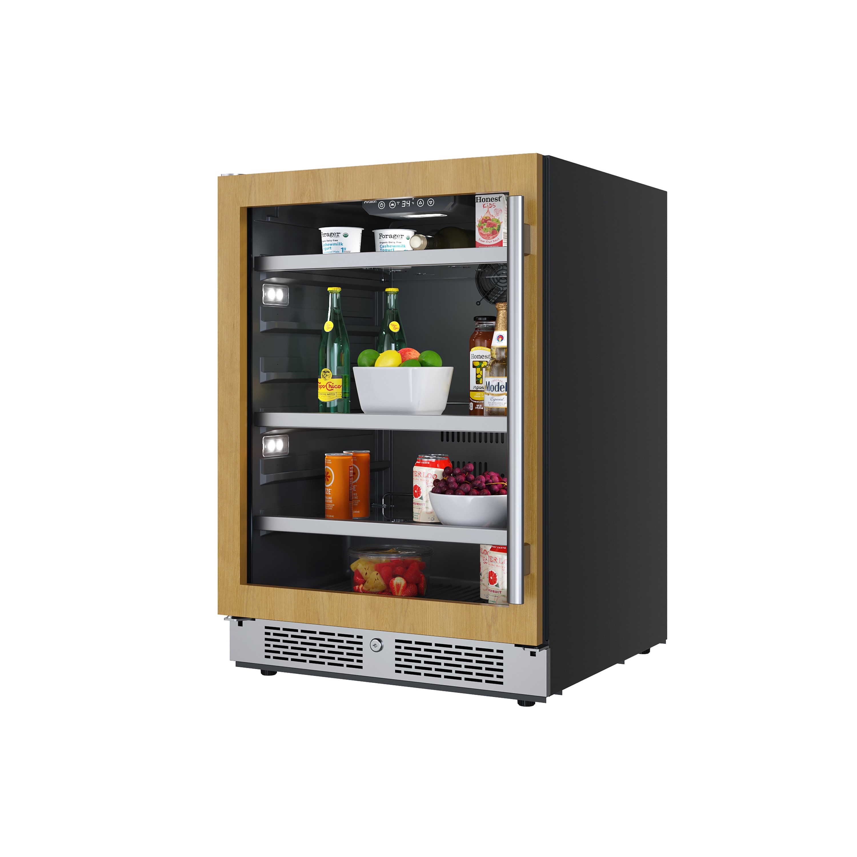 Avallon ABR242PRGLH 23.8125-Inches W 140 -Can Capacity Panel Ready Glass Freestanding Indoor Beverage Refrigerator with Glass Door