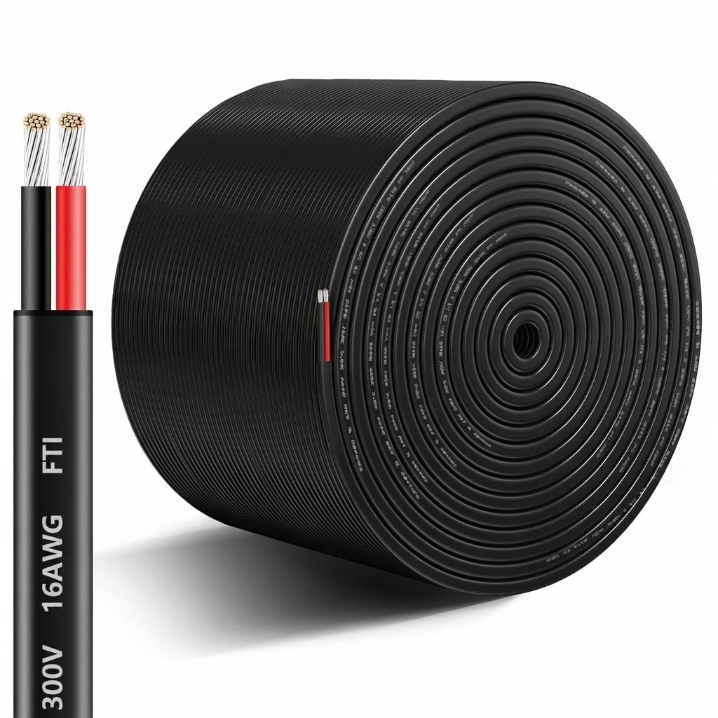 Vrbgify 16 Gauge 2 Conductor Stranded Electrical Wire 300FT Roll PVC Insulated Tinned Copper 16 AWG Low Voltage Outdoor Lighting Automotive #LVG0424T32