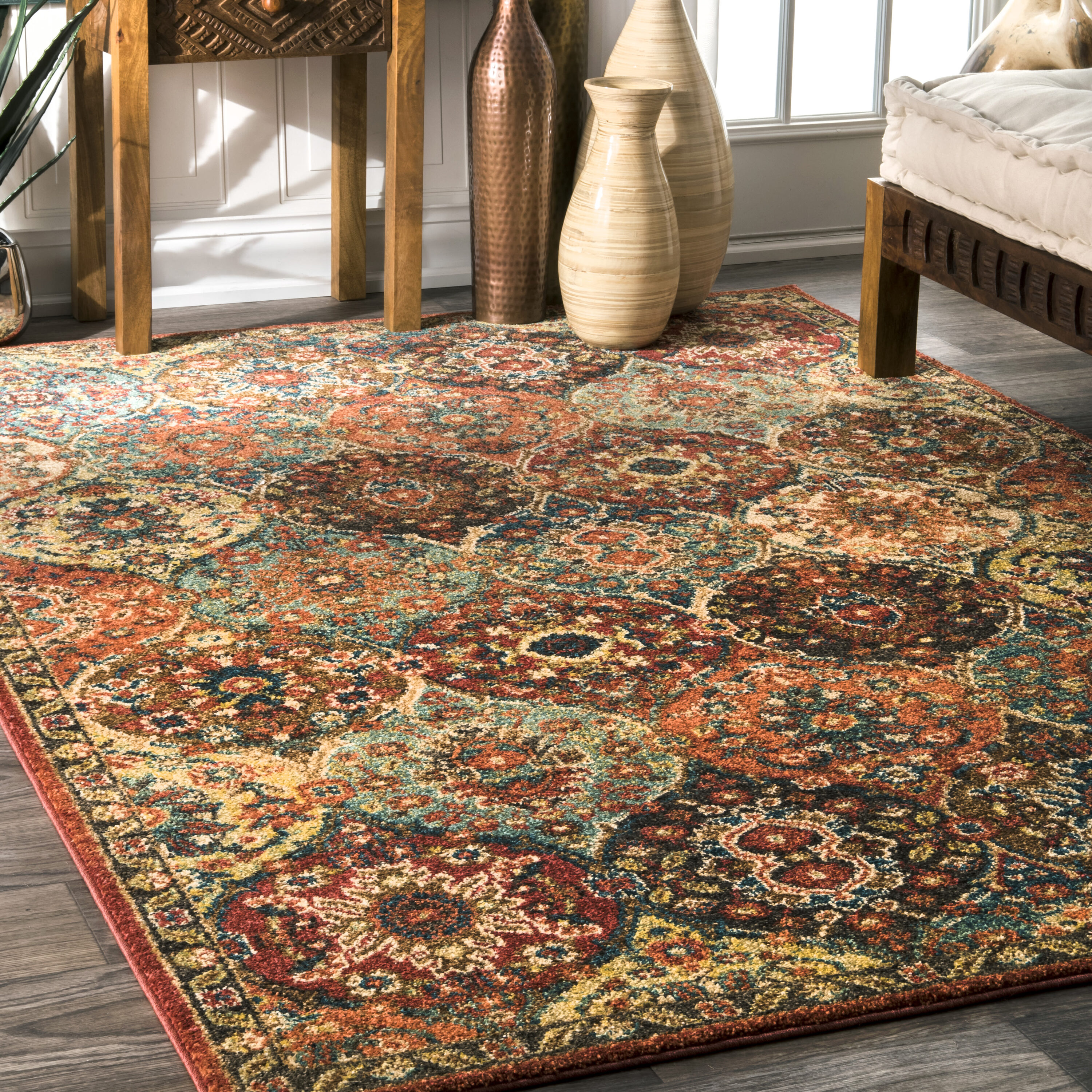 nuLOOM RZIN02A-406 4 x 6 (ft) Loomed Polypropylene Rust Rectangular Indoor Trellis Area rug