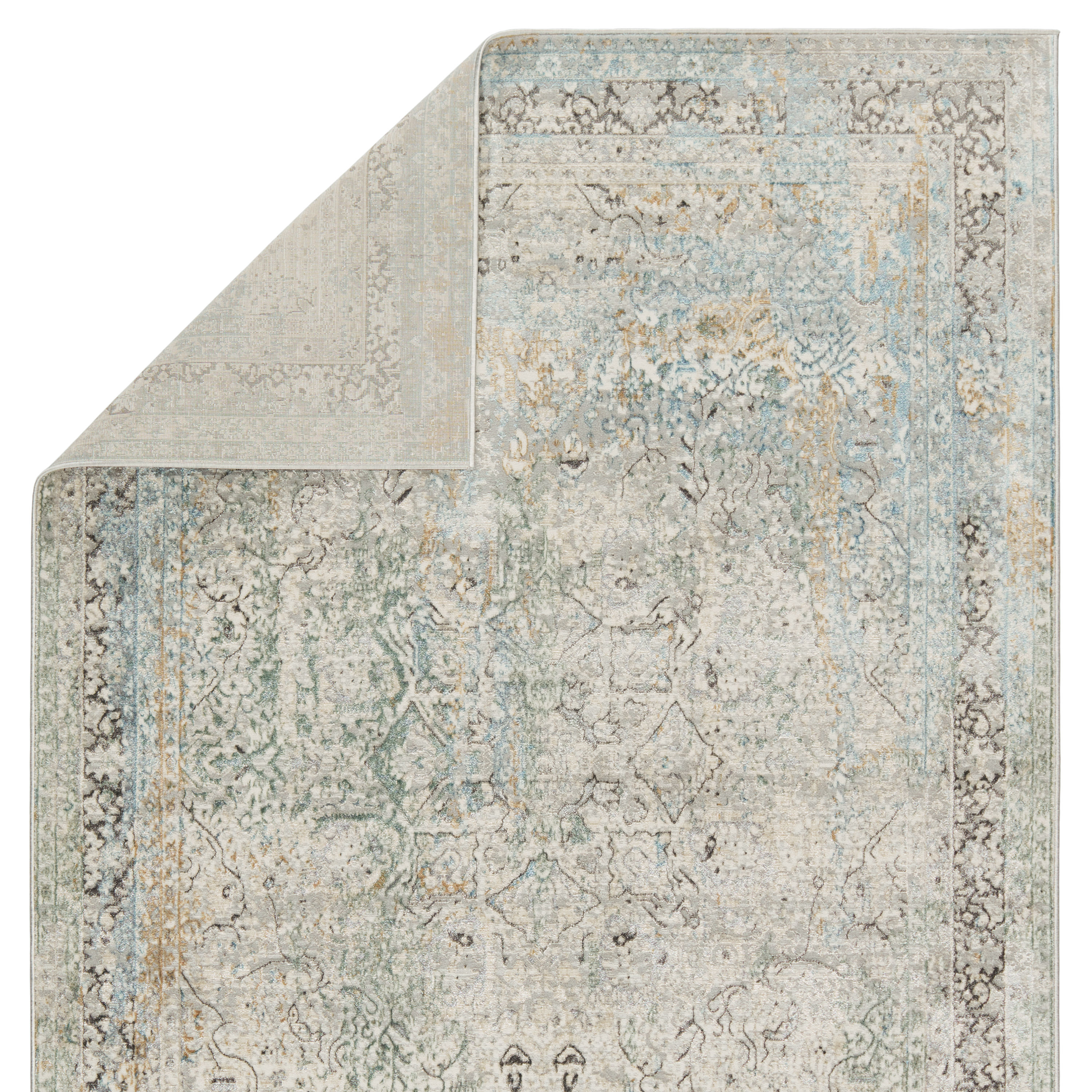 Melo Washable Gray Wool-Synthetic Blend 10' x 14' Area Rug
