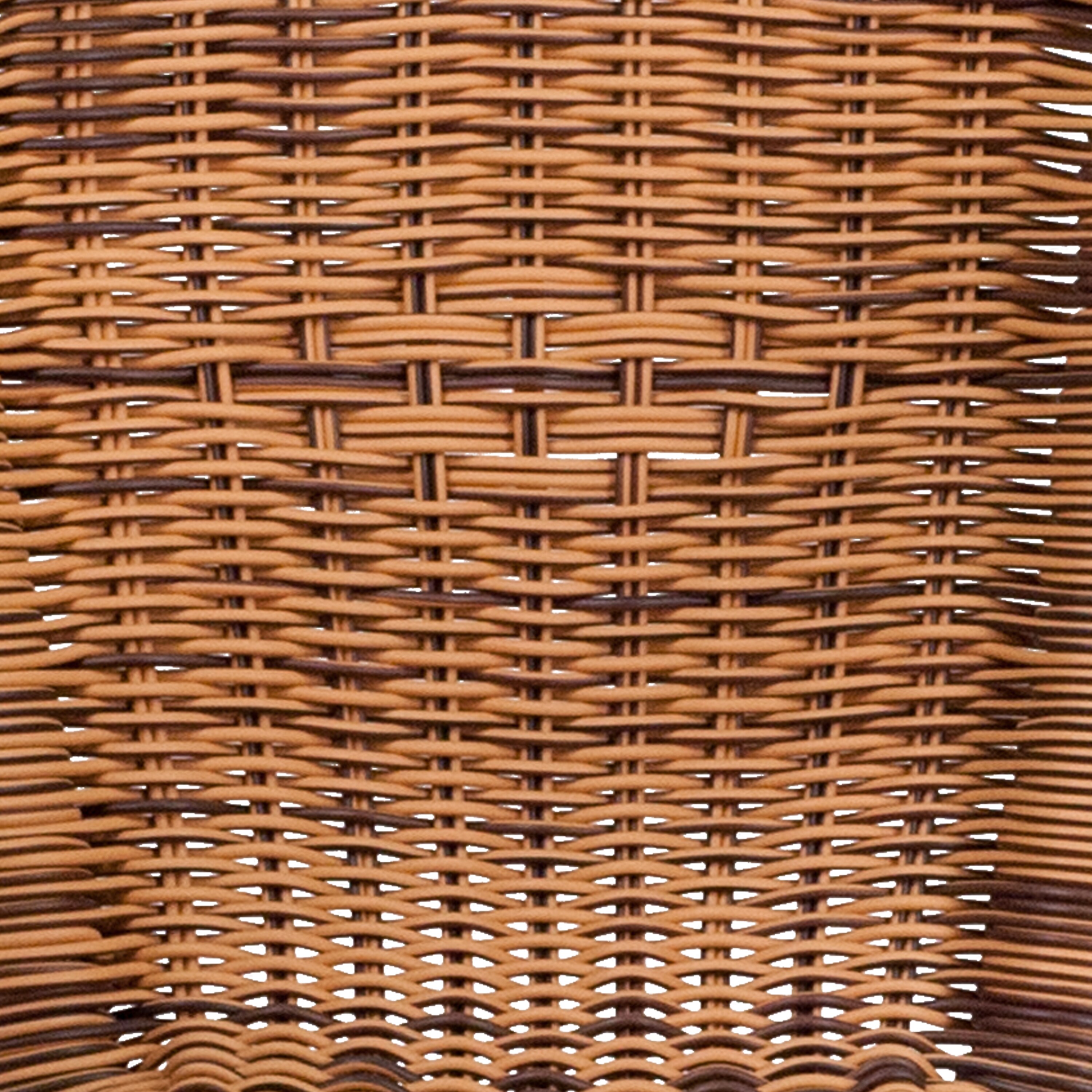 Burning Brown Wicker Dining Chair with Red Aluminum Frame
