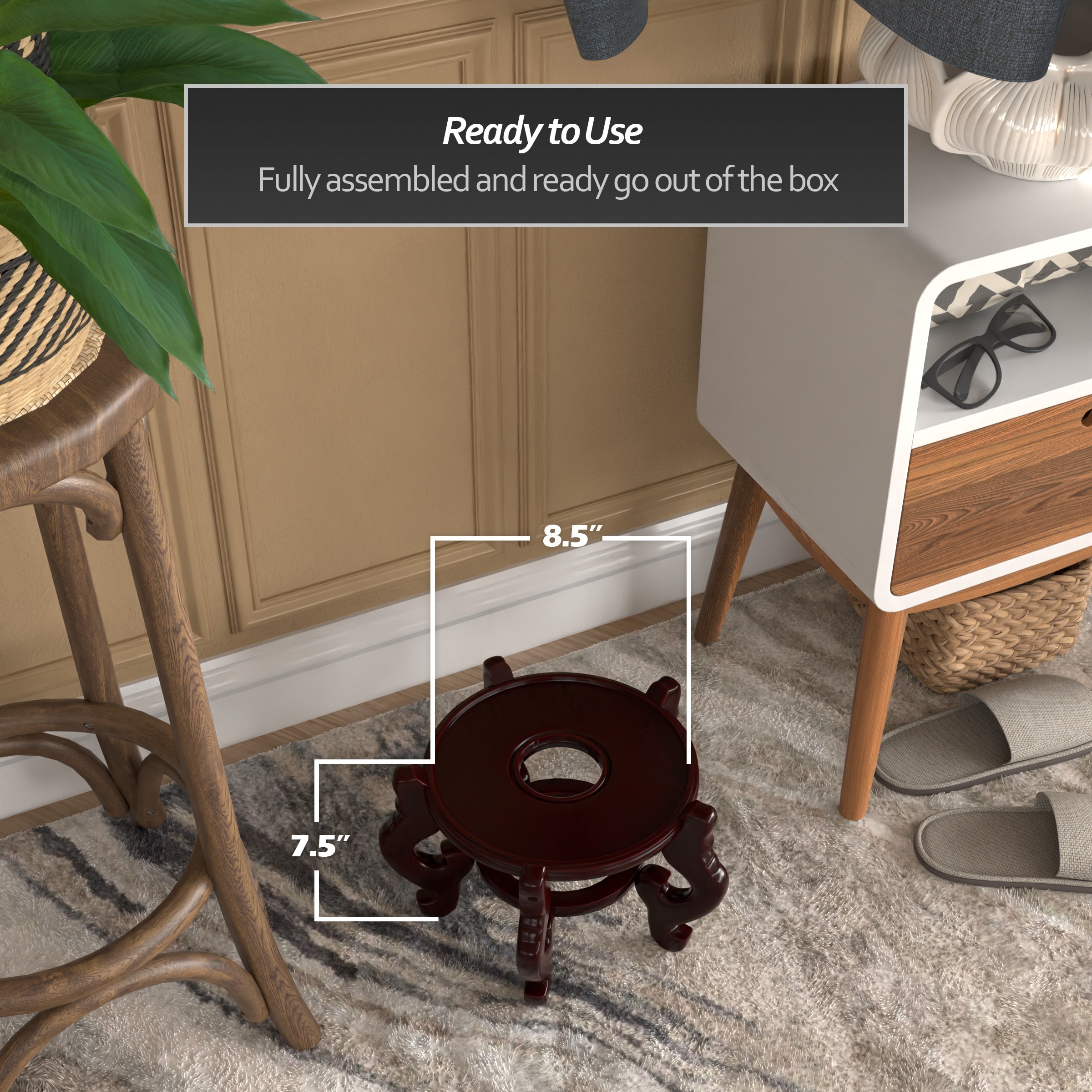 Oriental Furniture ST-FS102-SIZE8 Plant-Stand - View #4