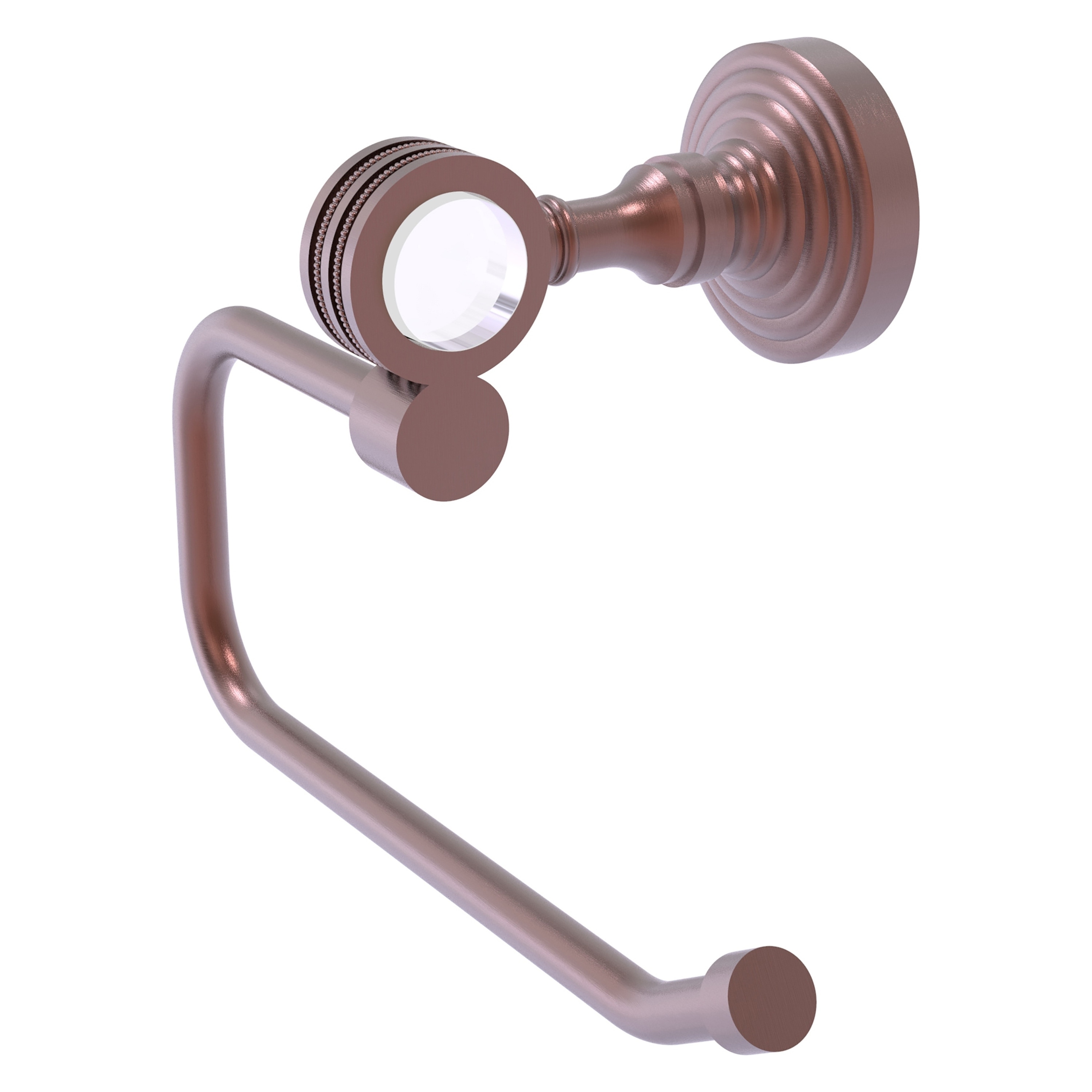 Allied Brass PG-24ED-CA Pacific Grove Antique Copper Wall mount Single post Toilet Paper Holder 1 -Rolls with Storage