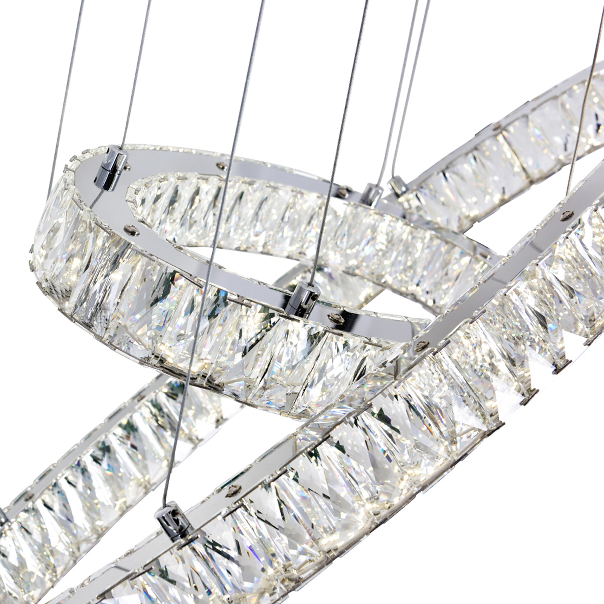 Florence Chrome and Crystal 27-Inch LED Chandelier
