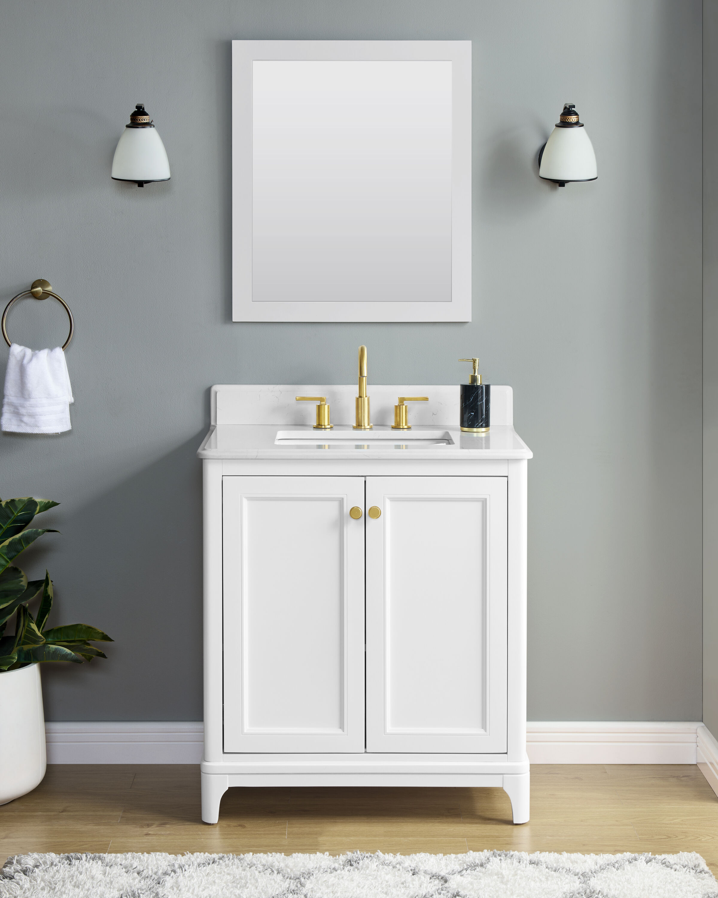 allen + roth Elliana 31-in White Undermount Single Sink Bathroom Vanity ...