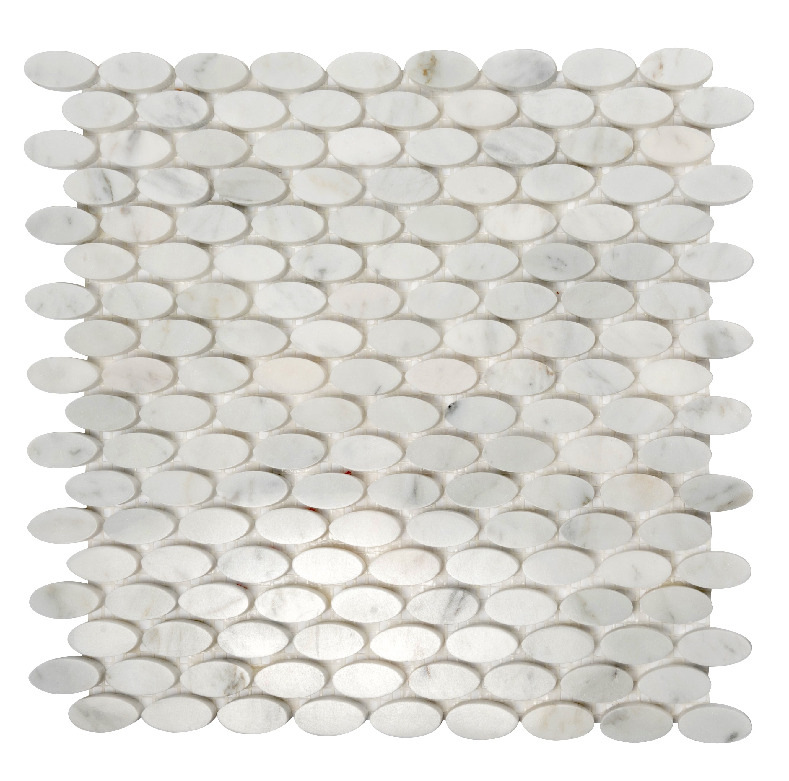 Apollo Tile Athens White 11-in x 12-in Polished Natural Stone Marble Circular Marble Look Floor and Wall Tile (4.51-sq. ft/ Carton)