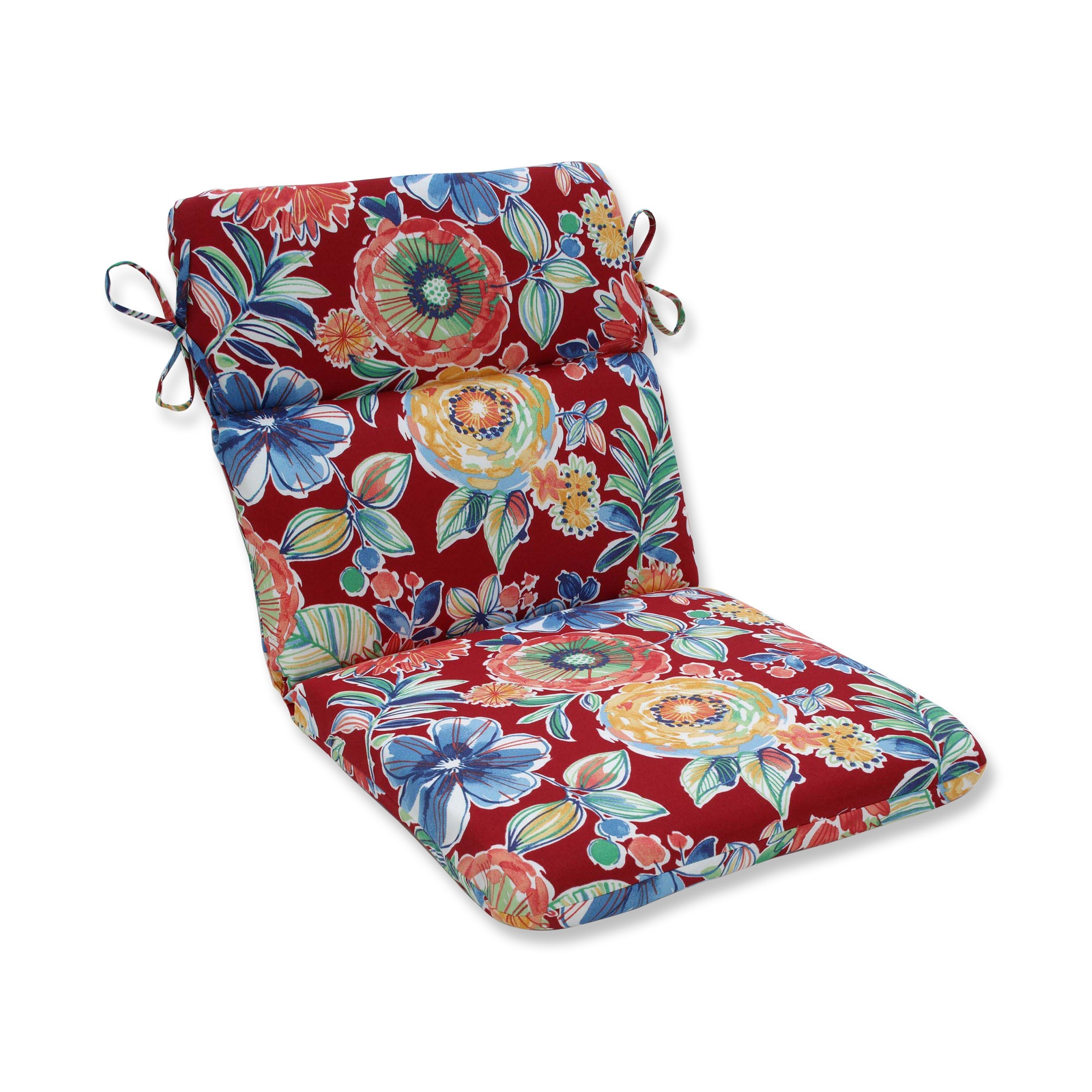 Pillow Perfect 645087 Colsen Berry 40.5-in x 21-in Red Patio Chair Cushion