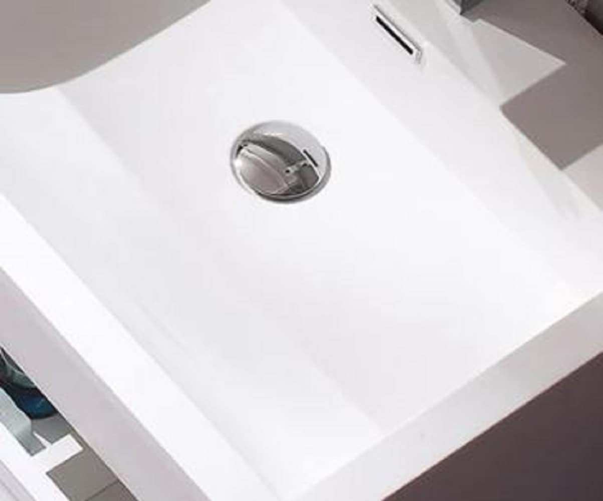 24-Inch Glossy White MDF Freestanding Vanity with Acrylic Sink