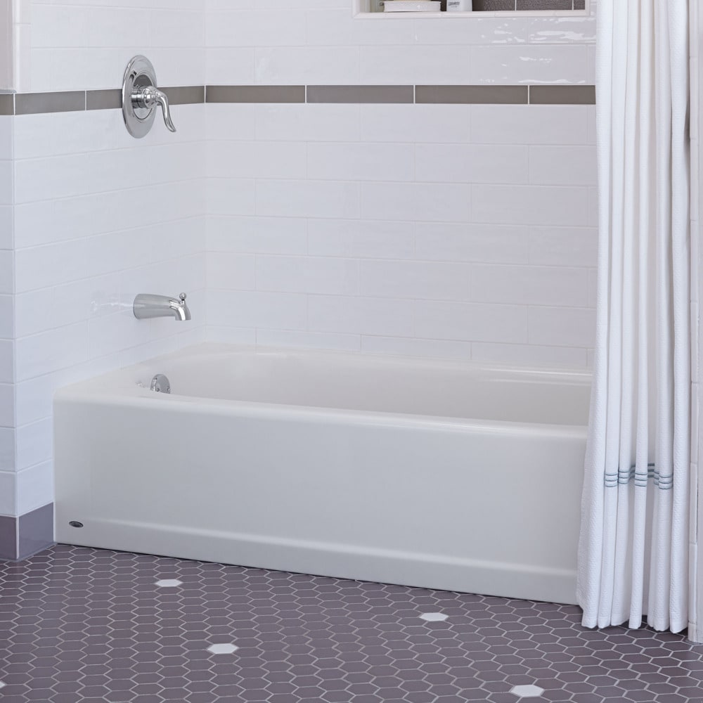 American Standard Princeton 30-in x 60-in White Polyresin and Fiberglass Rectangle Alcove Soaking Bathtub ( Left Drain )