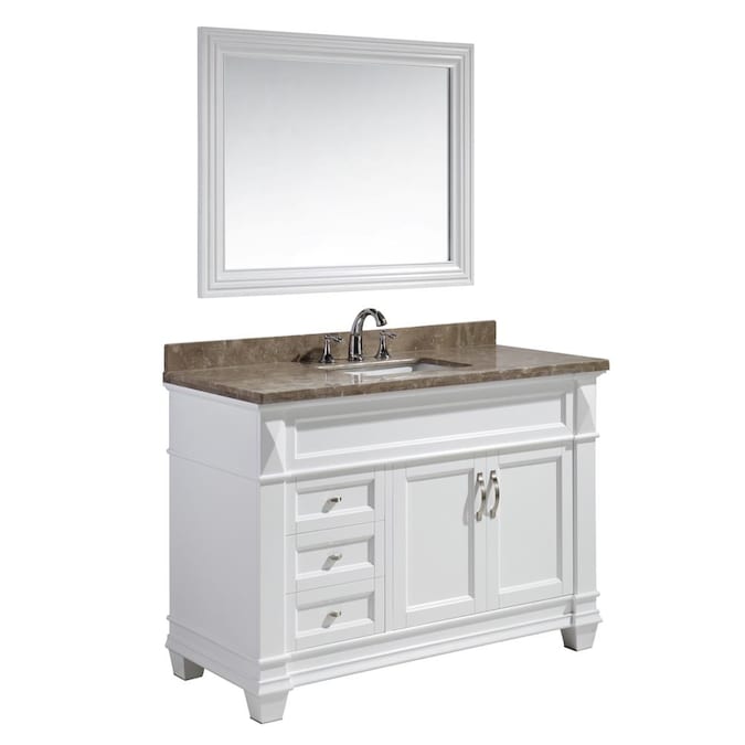 Undermount Single Sink Bathroom Vanity, Lanza 60 Double Sink Vanity With Marble Top
