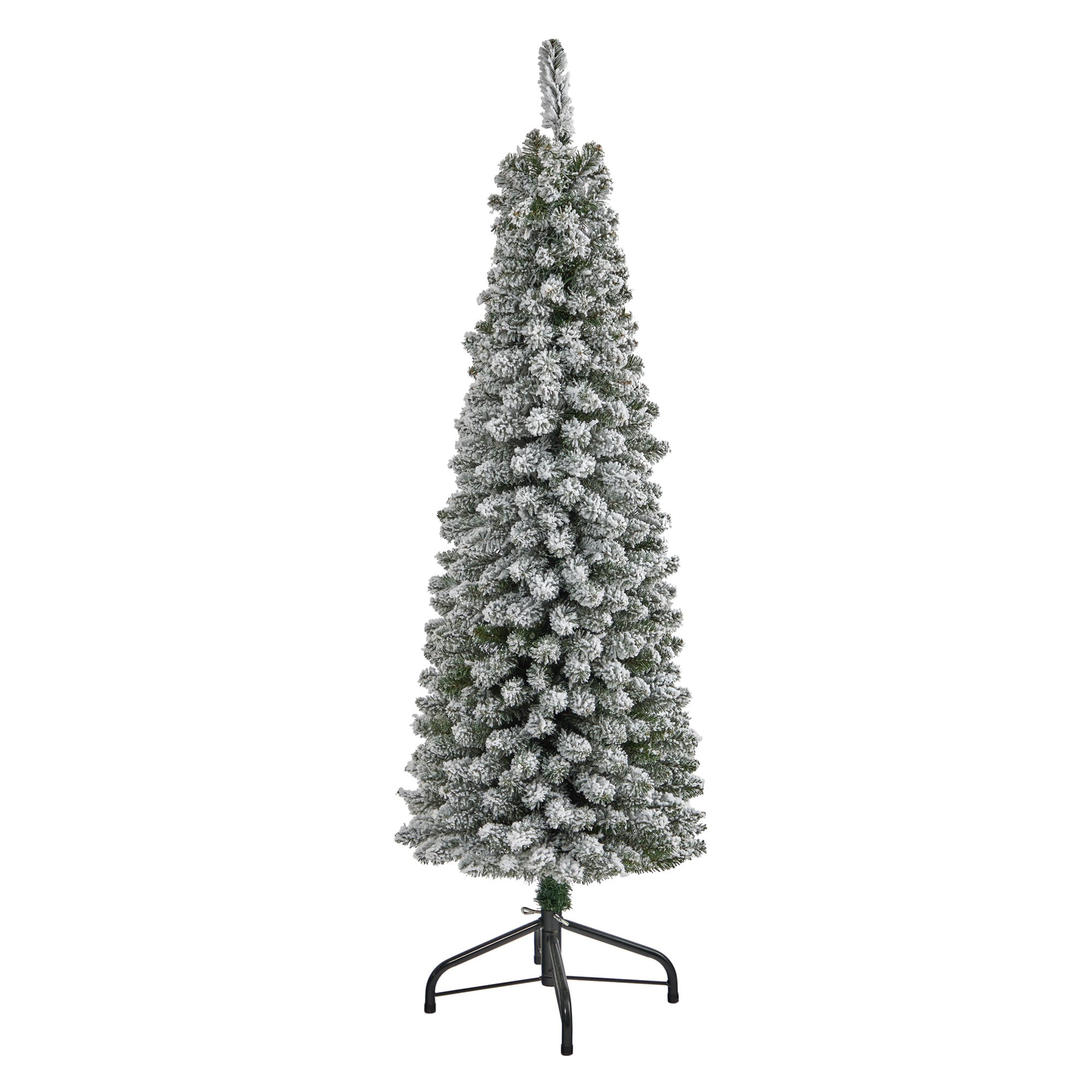 Nearly Natural T2009 5-Feet Pine Pencil Flocked White Artificial Christmas Tree