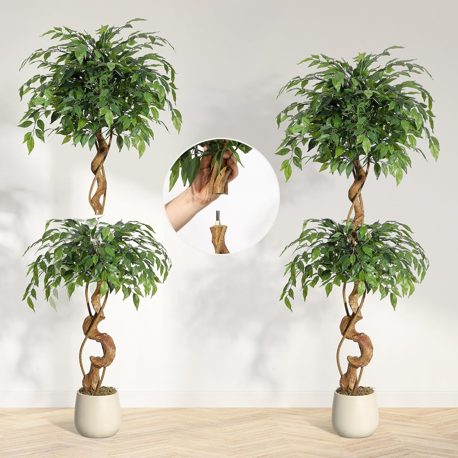 GarveeLife 5FT Artificial Olive Tree Black Tall Planter Indoor Home ...