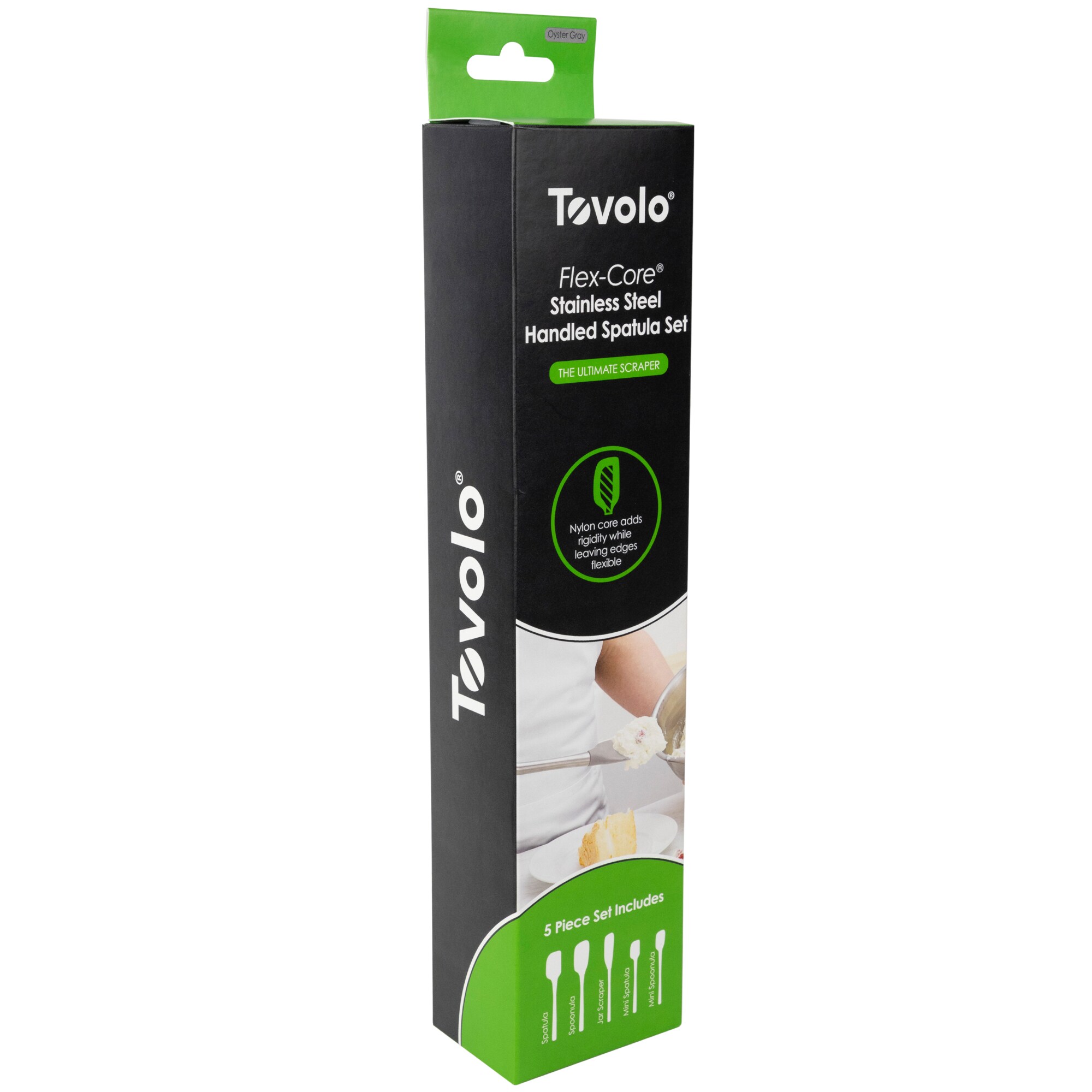 Tovolo Flex-Core Stainless Steel Handle Jar Scraper: Oyster