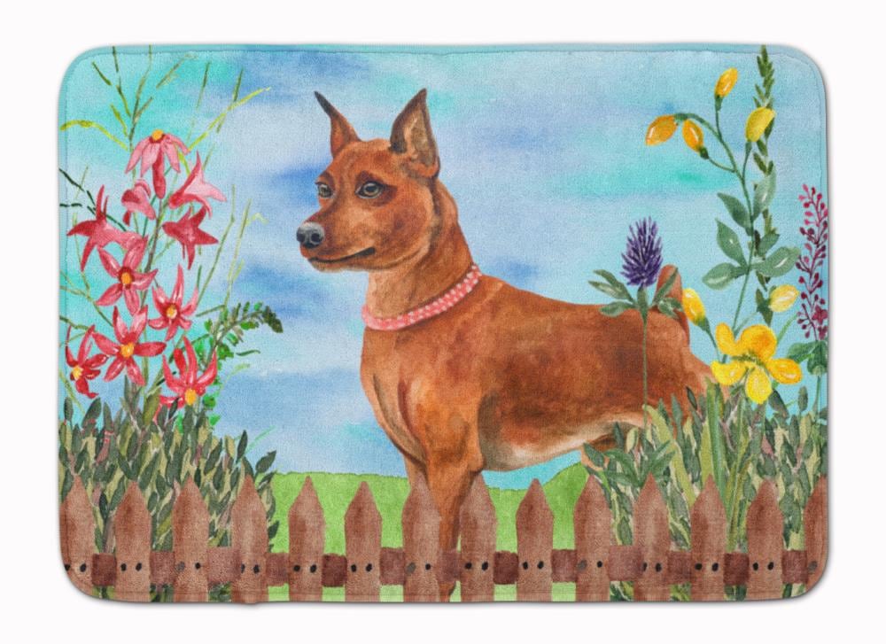 Caroline's Treasures CK1218RUG Springtime Dog 27-in x 19-in Multiple Colors/Finishes Microfiber Memory Foam Bath Mat