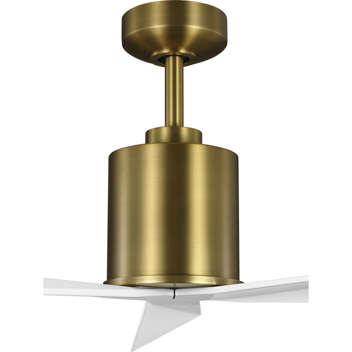 Paso 60'' Vintage Brass Ceiling Fan with Matte White Blades