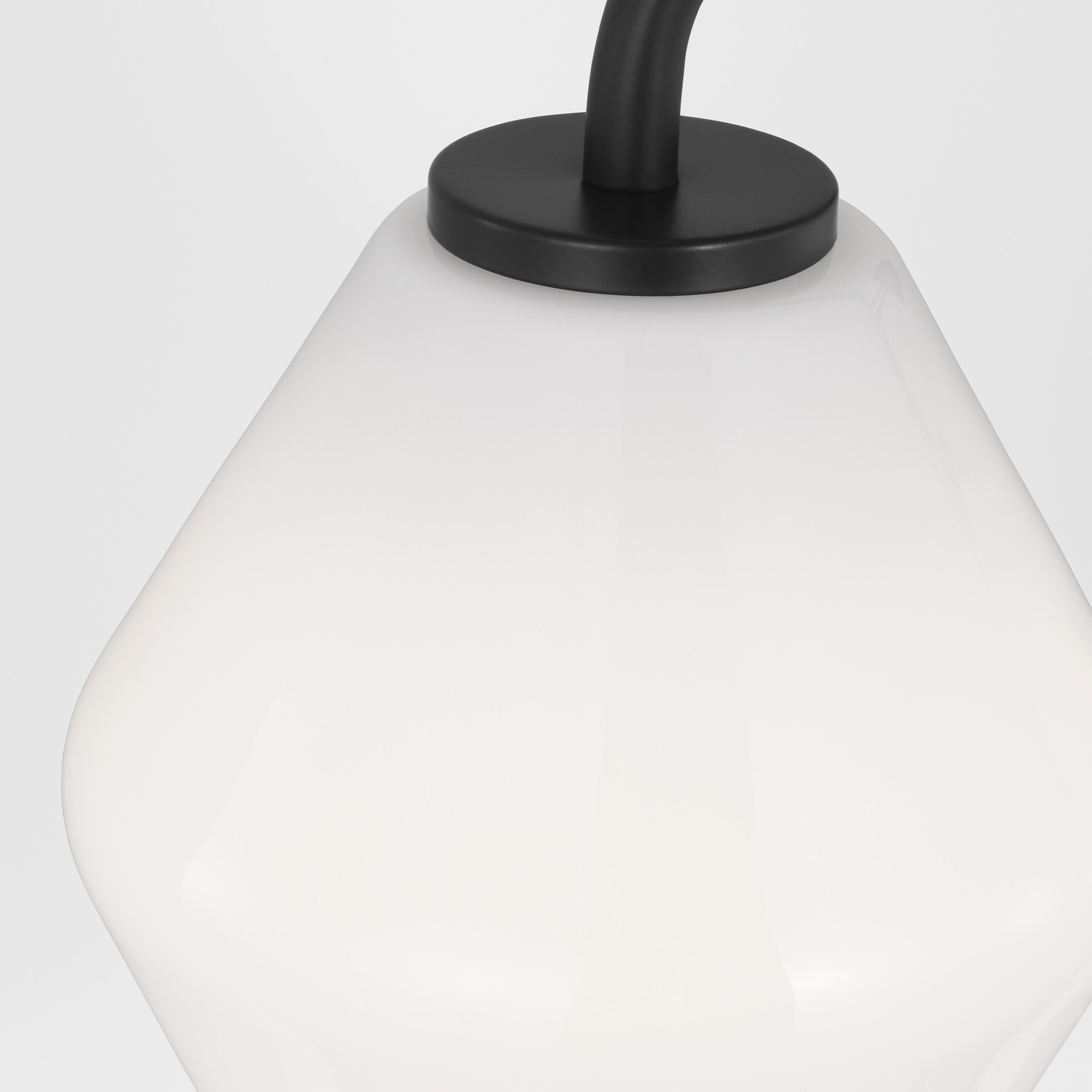 Modern Black Steel Bathroom Vanity Light with Milk Glass Shades