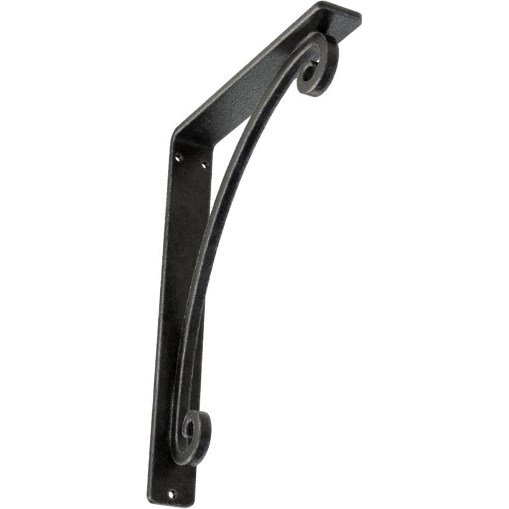 Ekena Millwork BKTM01X07X10SLEAPW Legacy 7.5-in x 1.5-in x 10-in Gray Wrought iron Mounting bracket