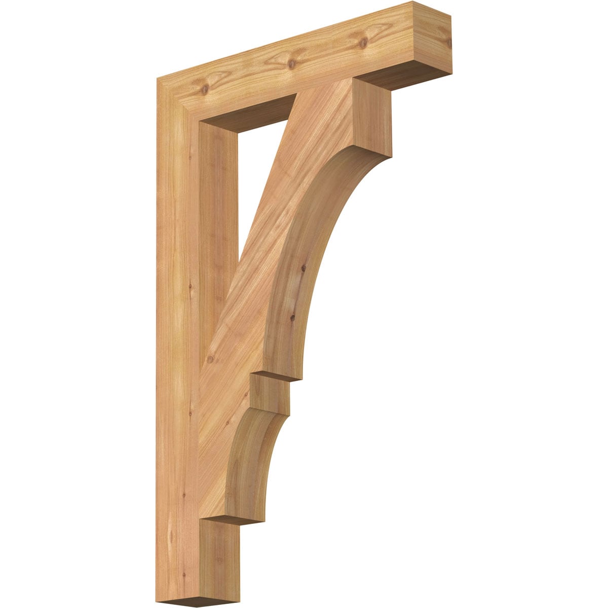 Ekena Millwork BKT04X20X32BOA05SWR Balboa block smooth 3-1/2-in x 20-in x 32-in Western red cedar Brown Wood Standard bracket