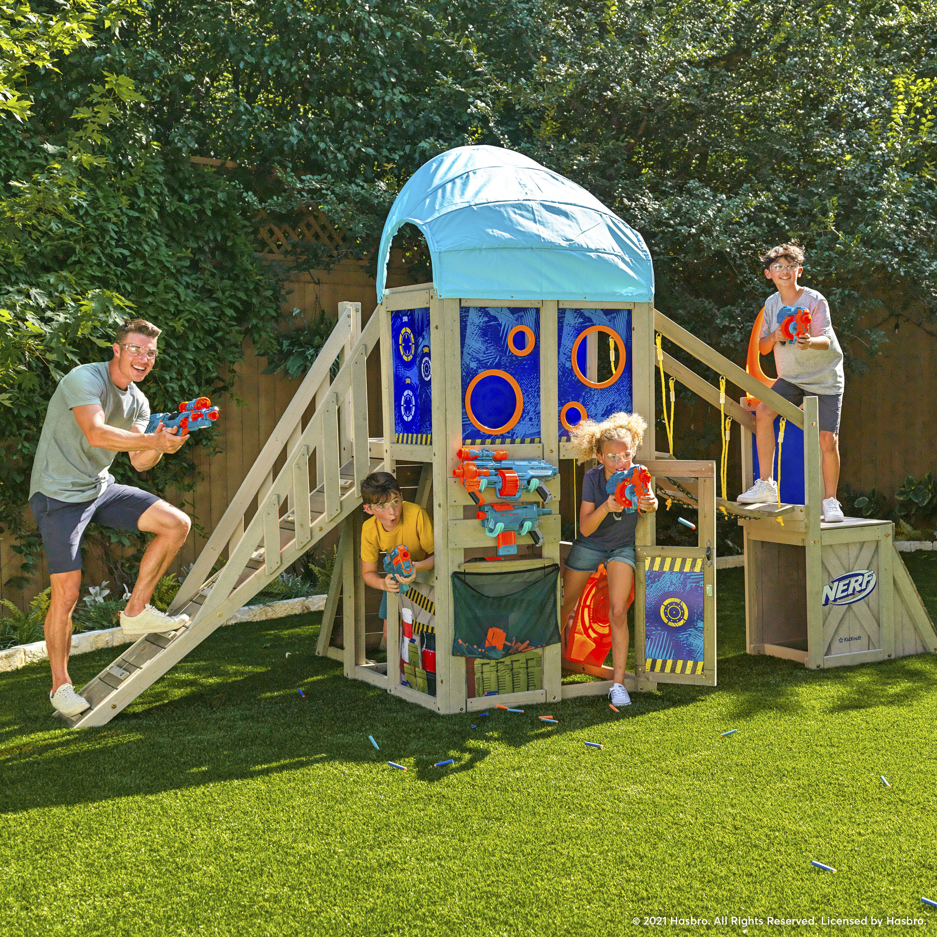 KidKraft Nerf Command Base Battle Fort Outdoor Wood Playhouse at Lowes.com